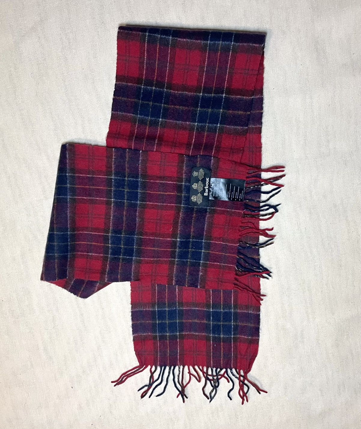 Barbour Barbour red tartan wool scarf Size ONE SIZE - 5 Thumbnail