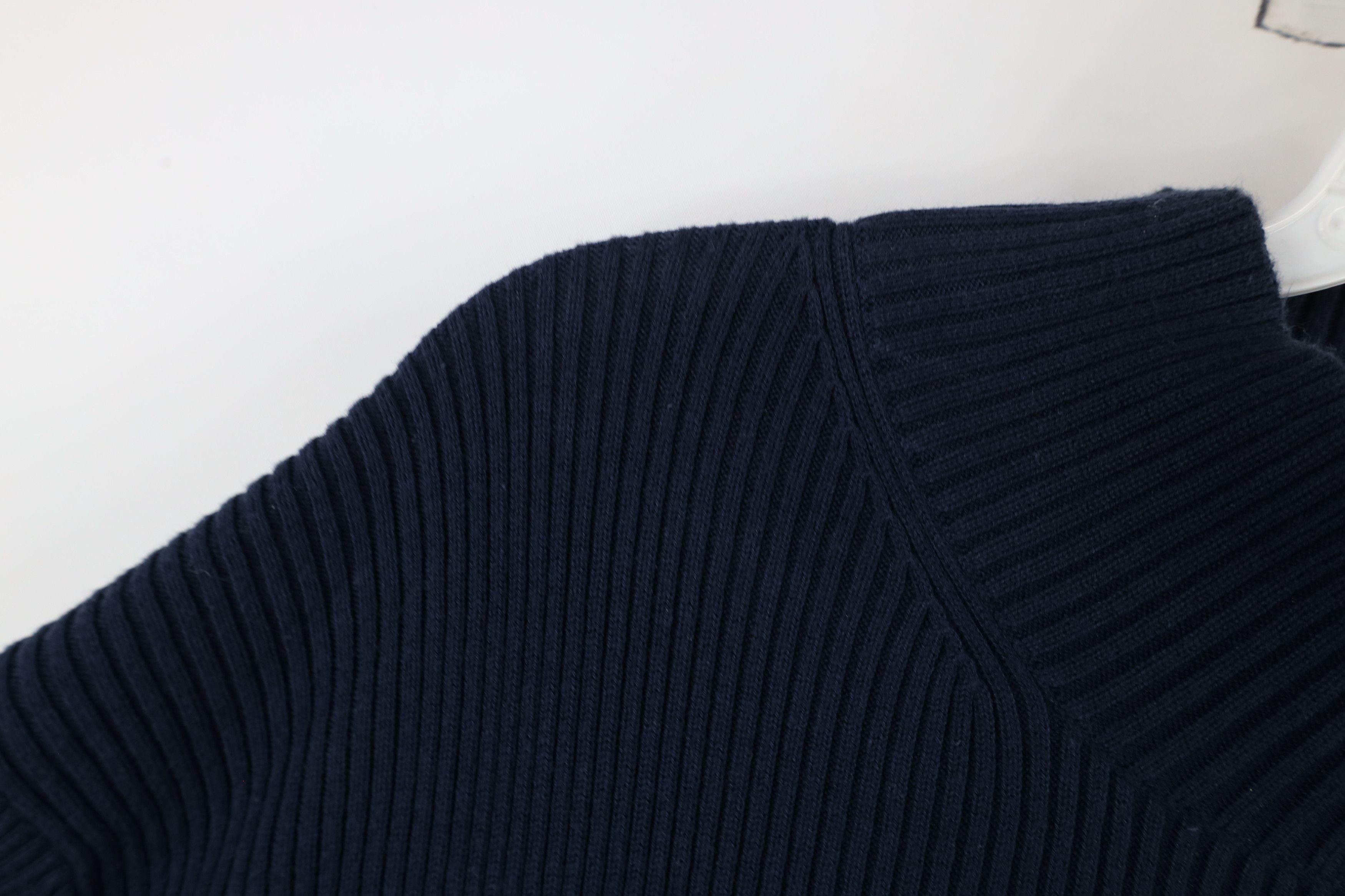 Ralph Lauren × Vintage Vintage 90s Ralph Lauren Ribbed Knit Mock Neck Sweater Blue Size L / US 10 / IT 46 - 8 Thumbnail
