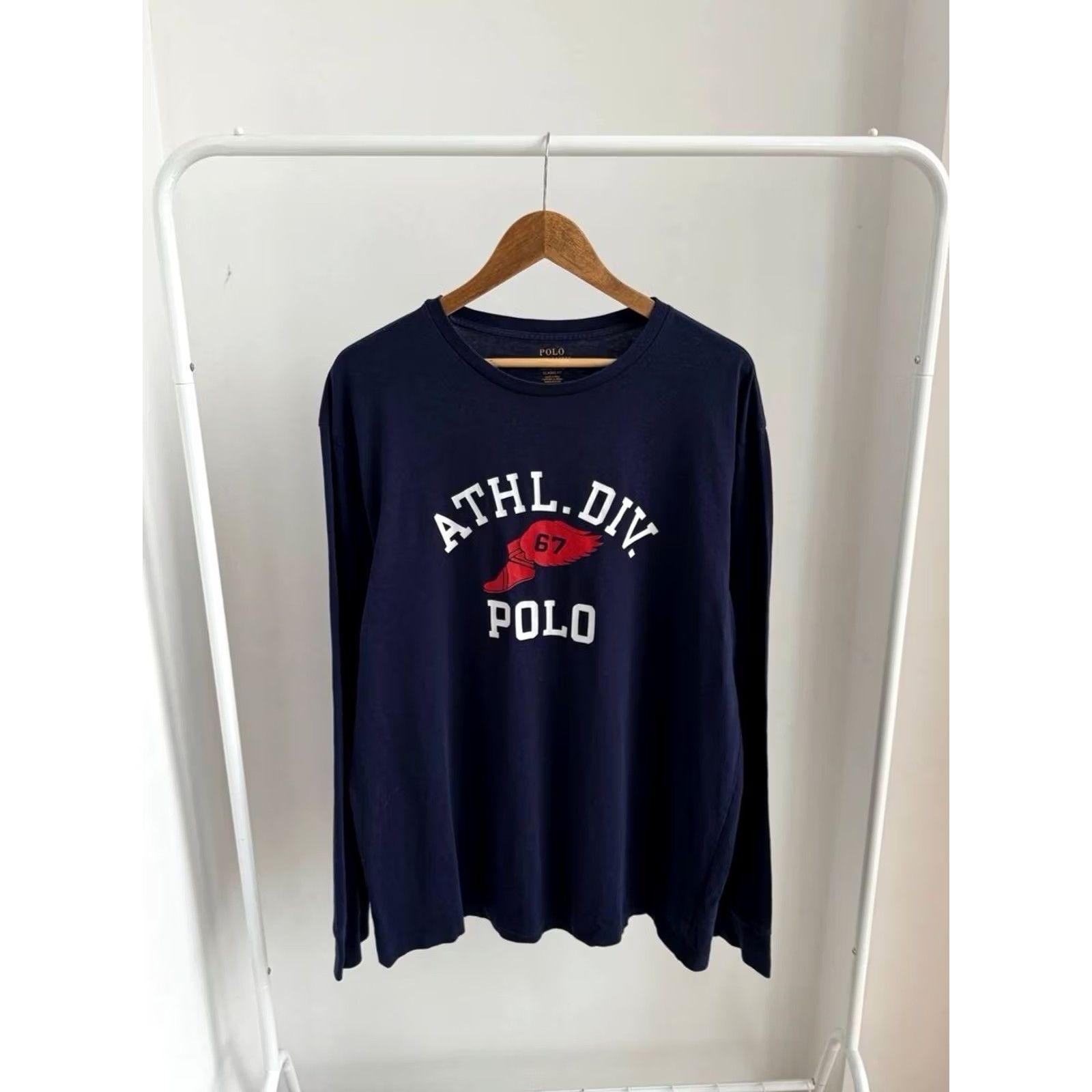Polo Ralph Lauren VINTAGE Polo Ralph Lauren ATHL.DIV. POLO 67 Long Sleeve Blue Shirt L Men Size US L / EU 52-54 / 3 - 5 Thumbnail