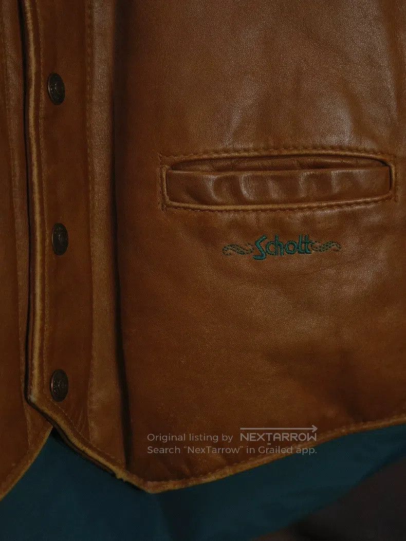 Schott Schott Down jacket brown calfskin on the chest Size US L / EU 52-54 / 3 - 3 Thumbnail