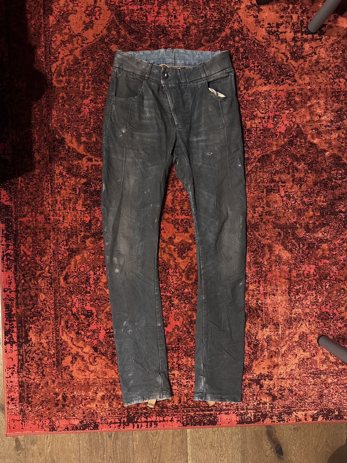 Boris Bidjan Saberi P13.D TF Dirty Denim SS24 Tapered Jeans Size US 30 / EU 46 - 2 Thumbnail