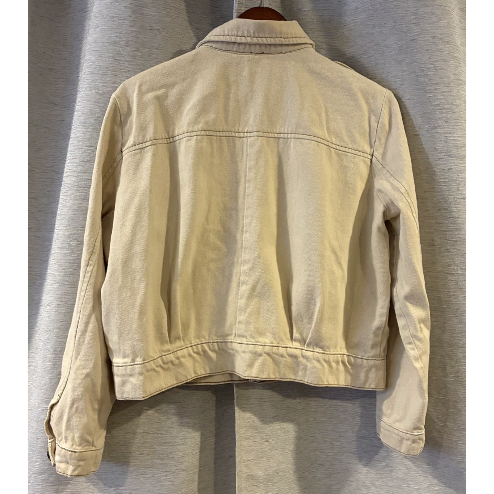 Free People Free People Eisenhower Denim Jacket S Womens Cream Denim Jacket Size S / US 4 / IT 40 - 5 Thumbnail