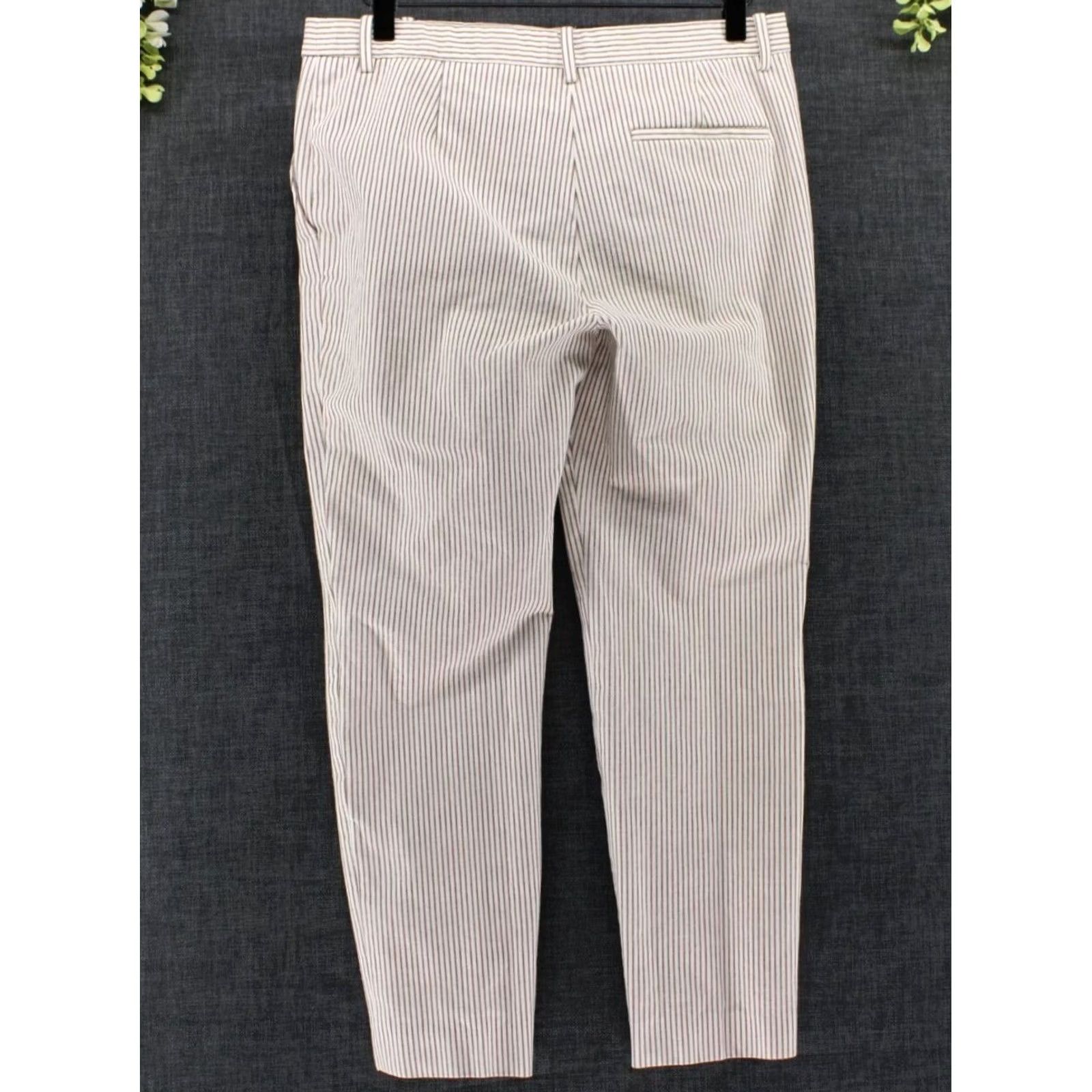 Theory Theory Womens Treeca 4 Beige Multi Striped Stretch Pants - Business & Casual Style Size 28" / US 6 / IT 42 - 2 Thumbnail