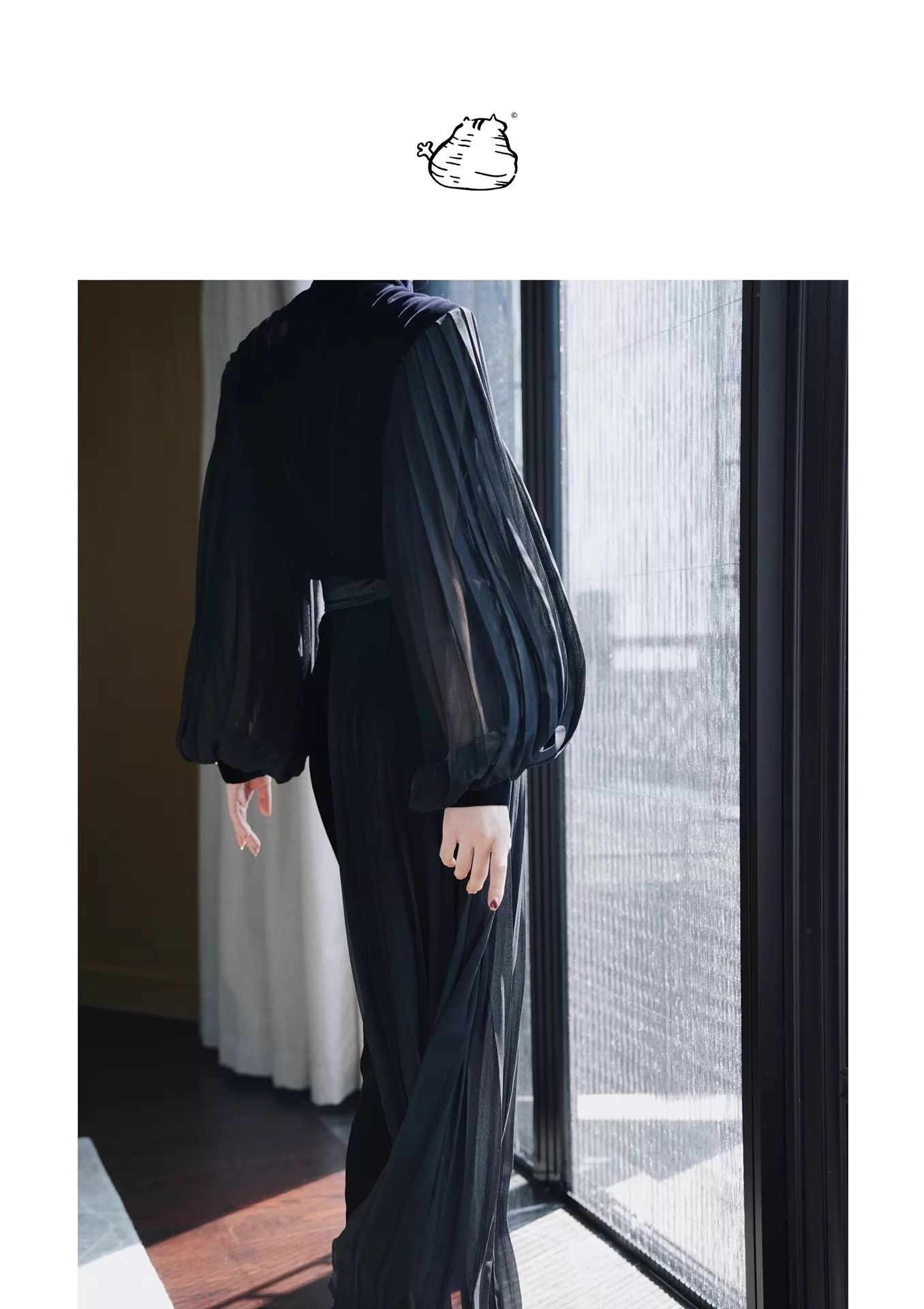 Other Jiangkou King Black Velvet Pleated Button-Front Shirt Size S / US 4 / IT 40 - 6 Thumbnail