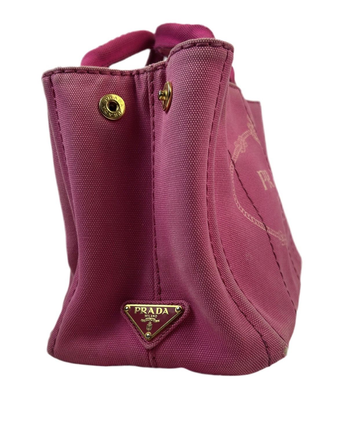 Prada Prada Pink Canapa Hand Bag Size ONE SIZE - 2 Thumbnail