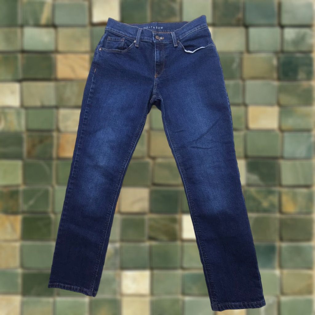 Mott & Bow Mott & Bow Jeans Boyfriend Dark Wash Denim Mid Rise 26 x 28 Blue Stretch Regular Women Jeans Size 26" / US 2 / IT 38 - 1 Thumbnail