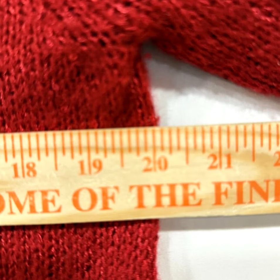 Kenneth Cole Kenneth Cole Sweater Womens M Red Metallic Knit Sleeve Pullover Size M / US 6-8 / IT 42-44 - 4 Thumbnail