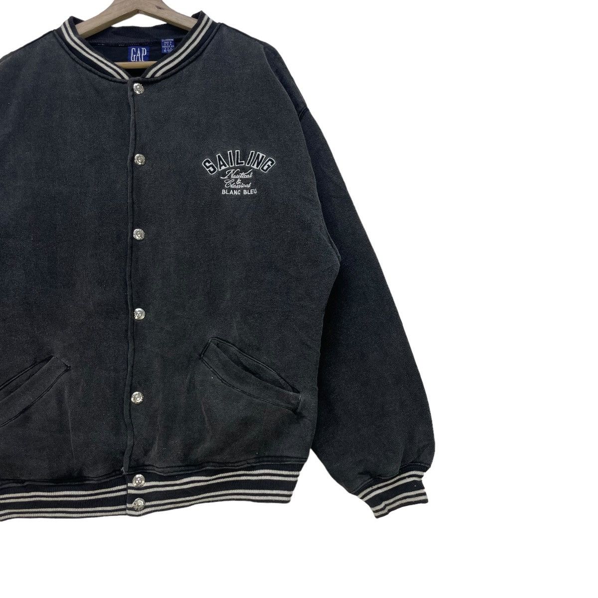 Gap 🔥Vintage Gap Blanc Bleu Bomber Embroidered Logo Jacket Size US M / EU 48-50 / 2 - 4 Thumbnail