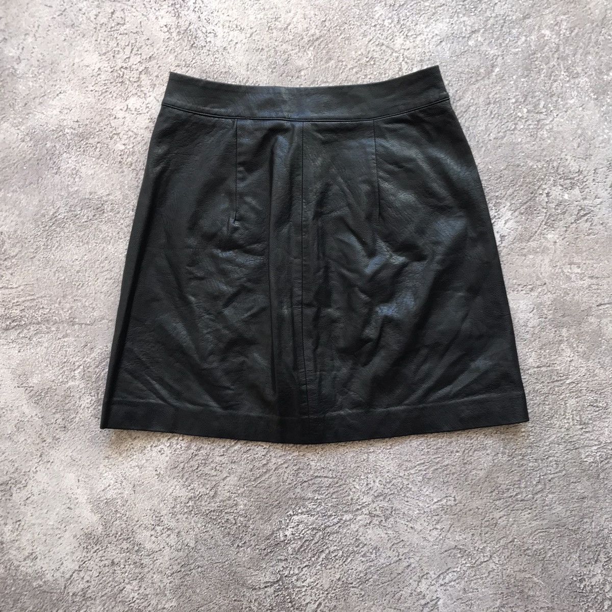 Vintage Vintage Y2K Black Leather Mini Skirt Avant Garde Thrashed 28 Size 28" / US 6 / IT 42 - 5 Thumbnail