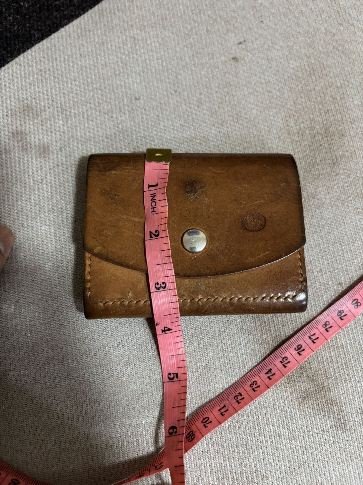 Handmade VINTAGE LEATHER WALLET HATO HASI BUTTON Size ONE SIZE - 9 Thumbnail