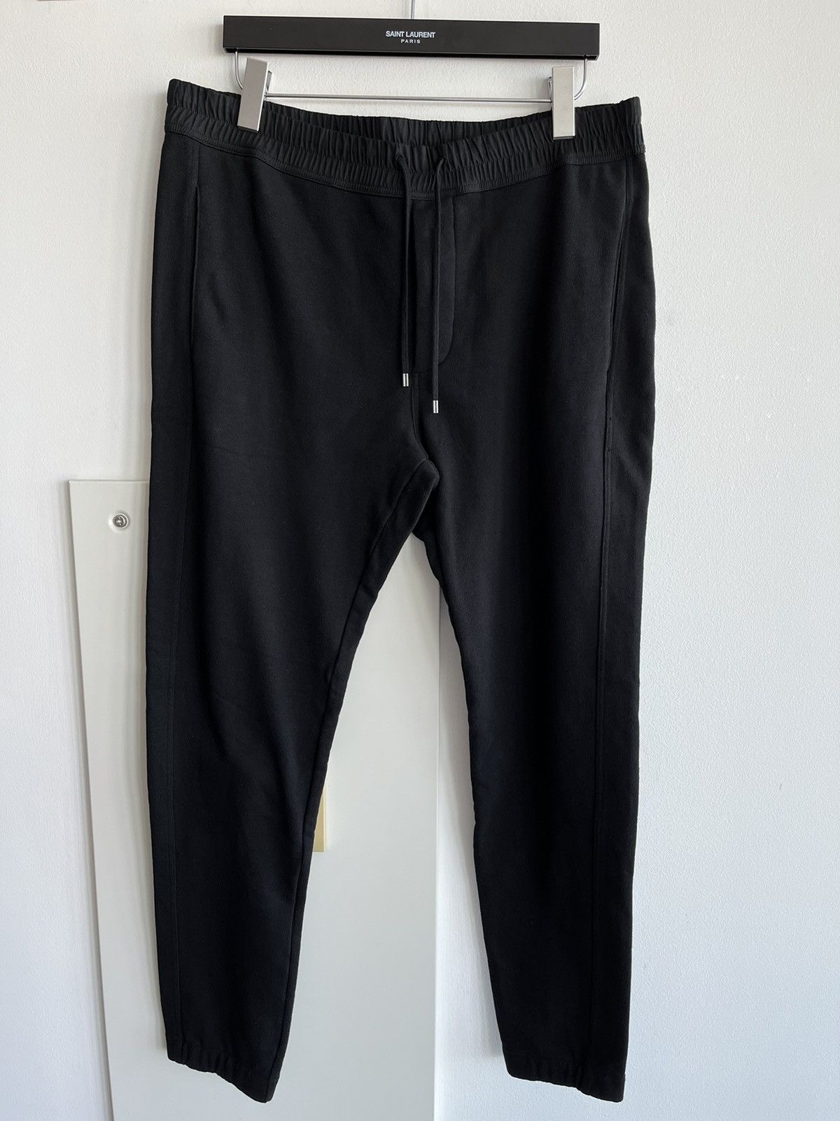 image of Hedi Slimane x Saint Laurent Paris Runway Saint Laurent Classic Sweatpants in Black, Men's (Size 34