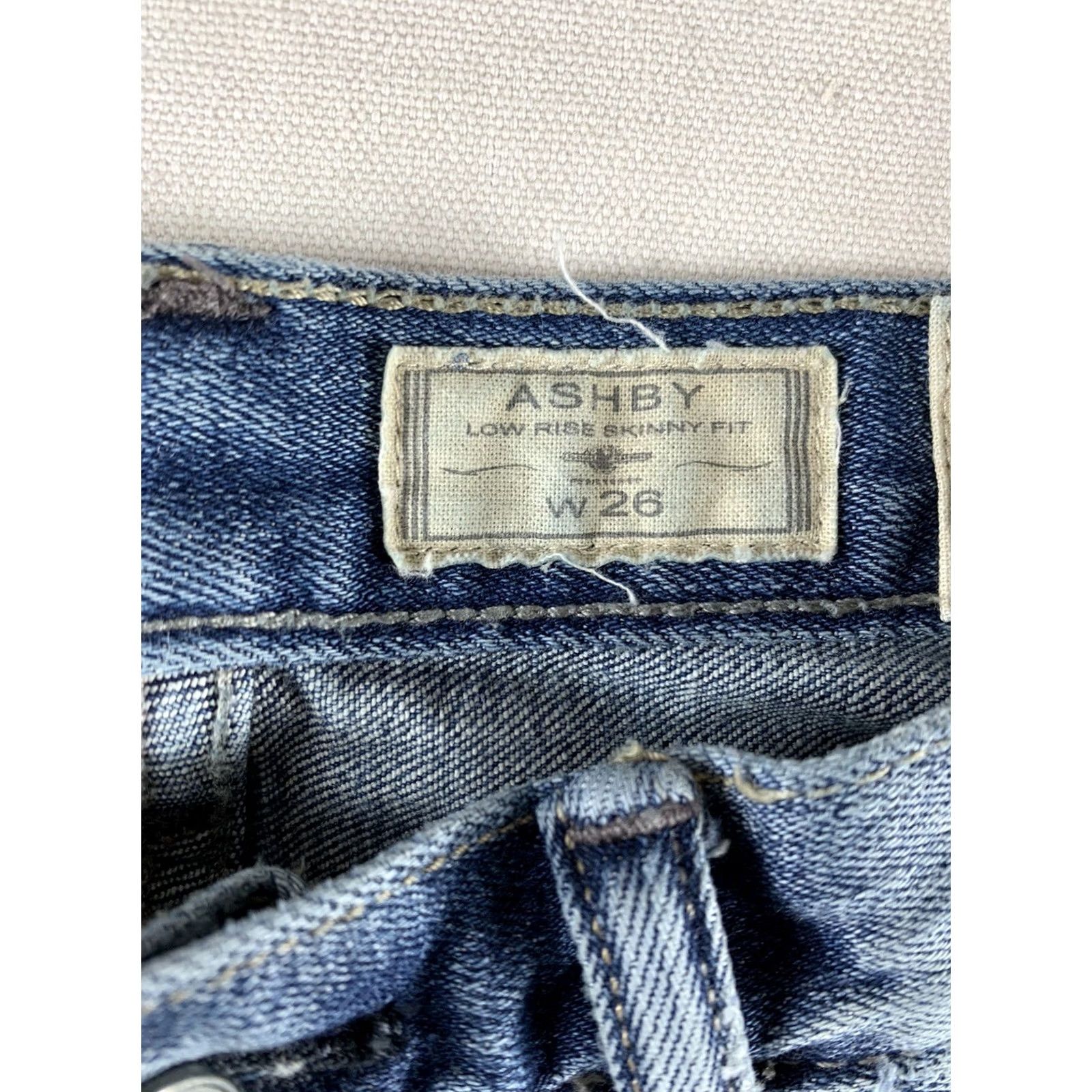 Allsaints AllSaints Jeans Womens 26 Blue ASHBY SIZE COTTON POLY FLAT LAY 27X29 Size 26" / US 2 / IT 38 - 5 Thumbnail