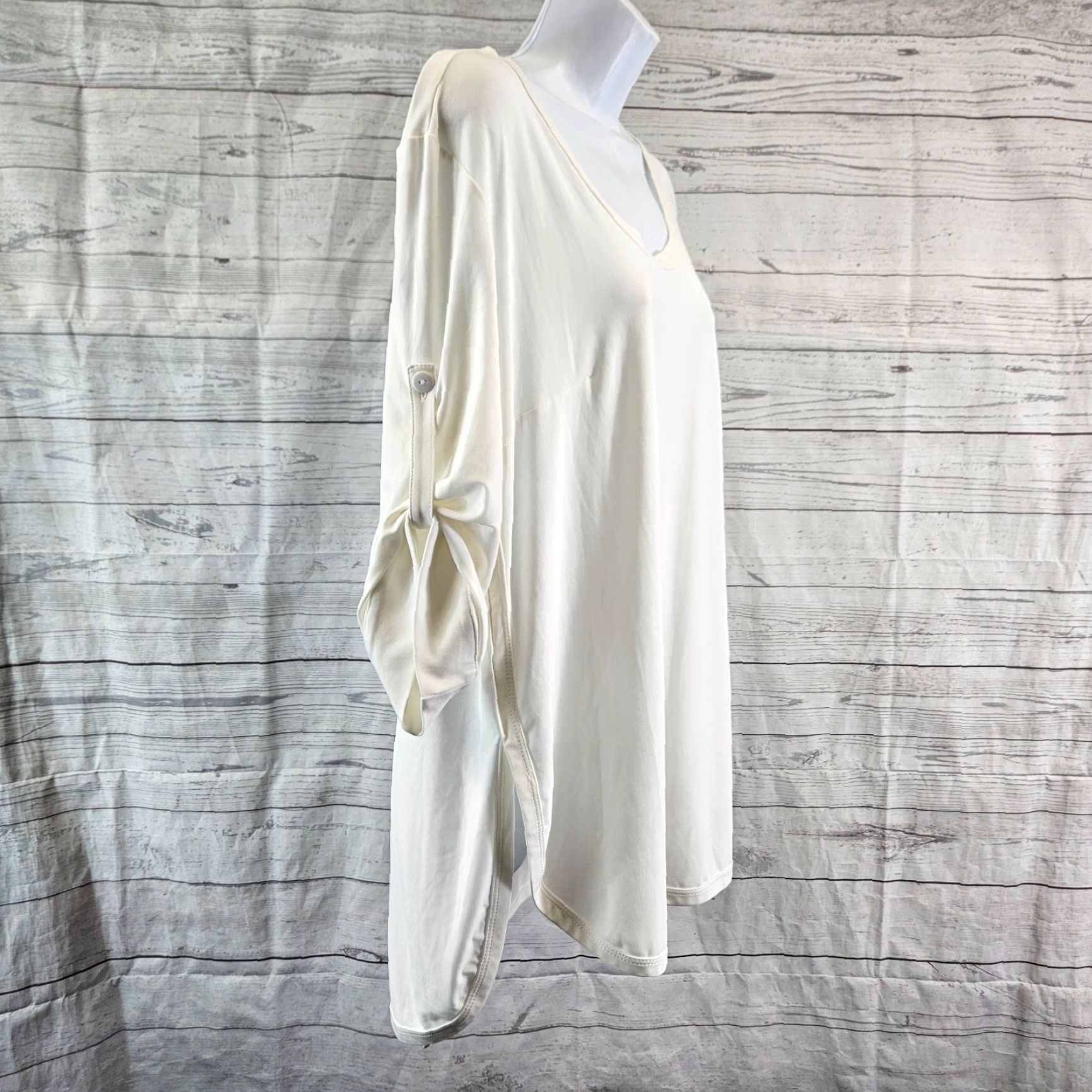 Joseph Ribkoff Joseph Ribkoff Womens Top Blouse Ivory 3/4 Sleeve Size 16 - Tunic Size XXL / US 16-18 / IT 52-54 - 3 Thumbnail
