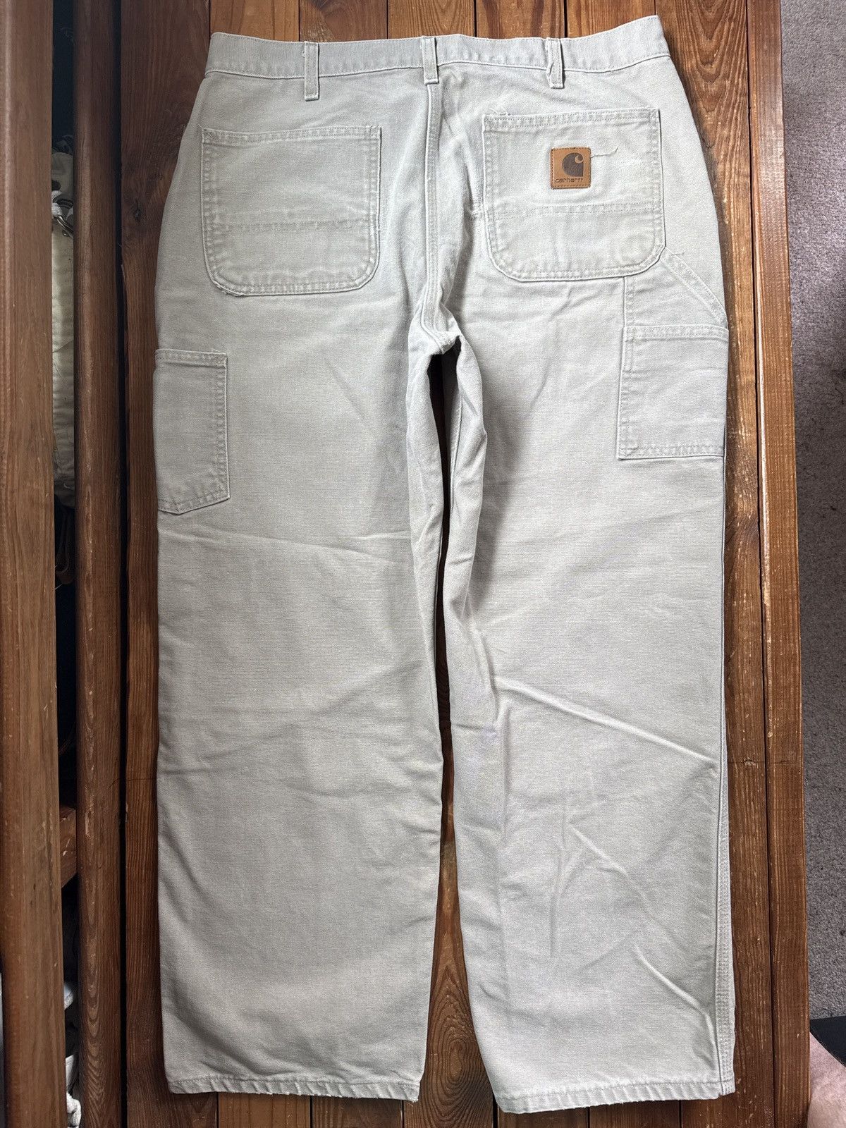 Carhartt Vintage 90s Carhartt Grey Carpenter Canvas Work Pants Size US 36 / EU 52 - 1 Thumbnail