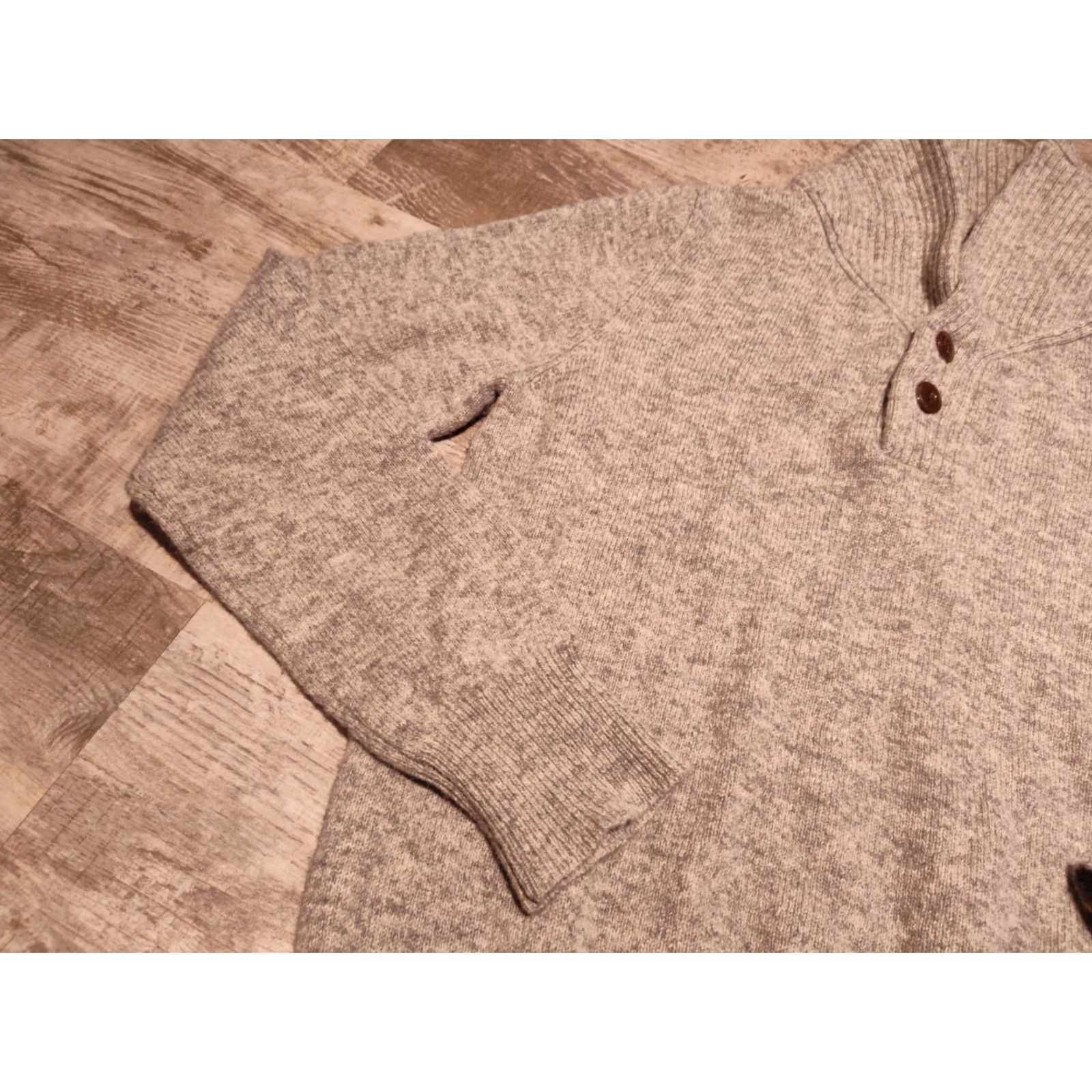 Faconnable Faconnable Sweater Mens L Gray Lambs Wool Blend Button Shawl Neck Pullover Size US L / EU 52-54 / 3 - 6 Thumbnail