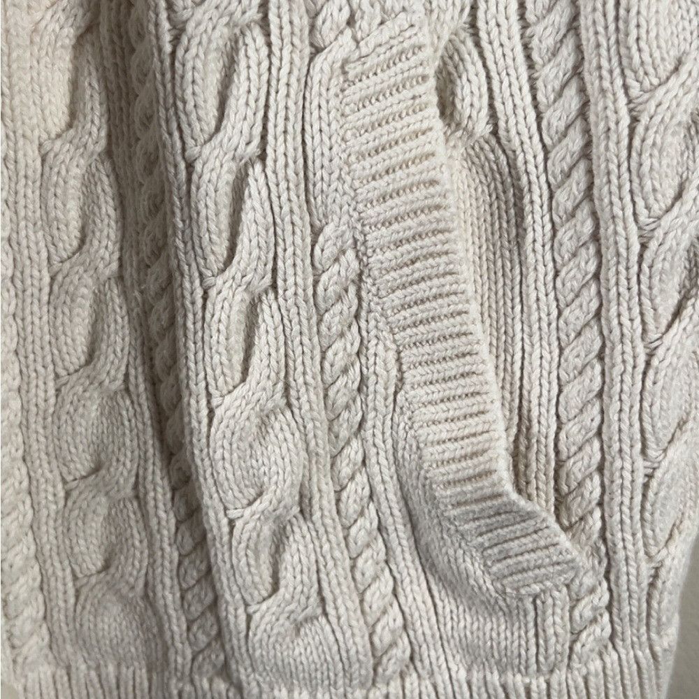 Talbots Talbots Cream Cable Knit Sweater Vest Large Size L / US 10 / IT 46 - 6 Thumbnail