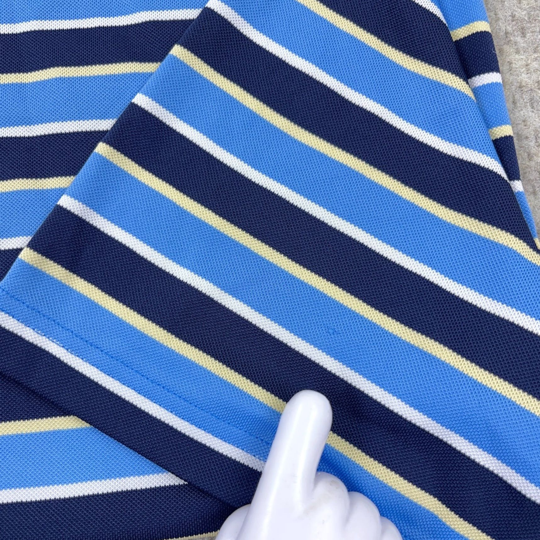 Footjoy FootJoy Polo Shirt Men L Blue Striped Athletic Fit Performance Wicking Golf Shirt Size US L / EU 52-54 / 3 - 6 Thumbnail