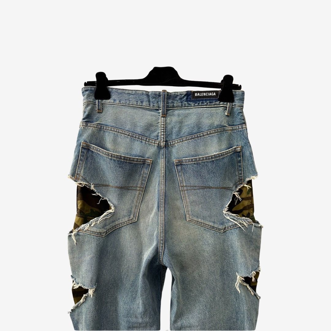 Balenciaga *RARE* Balenciaga AW21 Afterworld Slashed Camo Denim Size US 32 / EU 48 - 4 Thumbnail