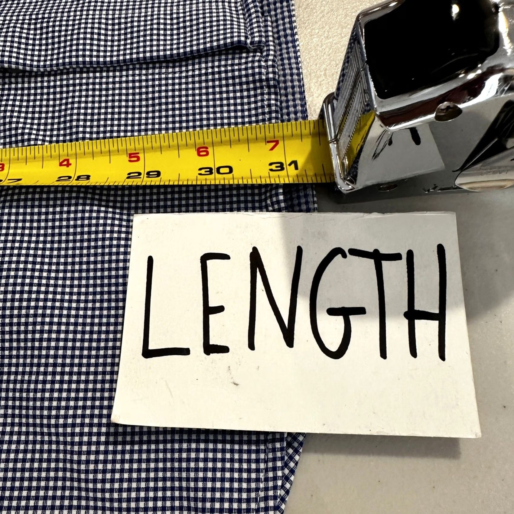 Mizzen+Main Mizzen+Main Spinnaker Shirt Gingham Trim Fit Navy White Button-Up Long Sleeve Mens XL Size US XL / EU 56 / 4 - 8 Thumbnail