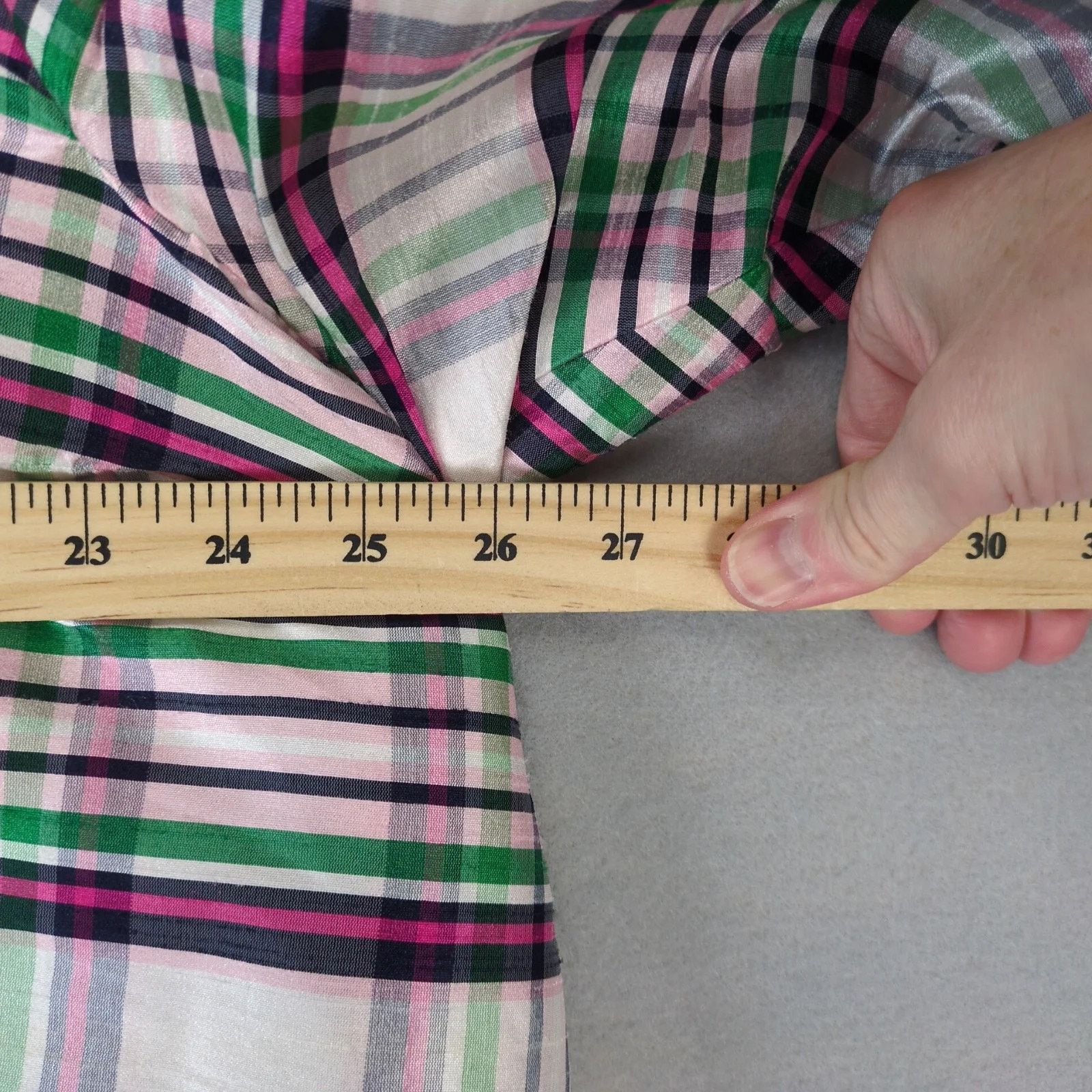 Other Crown & Ivy Opalescent Pink Plaid Blouse Balloon Sleeves 3X Size 3XL / US 20-22 - 4 Thumbnail