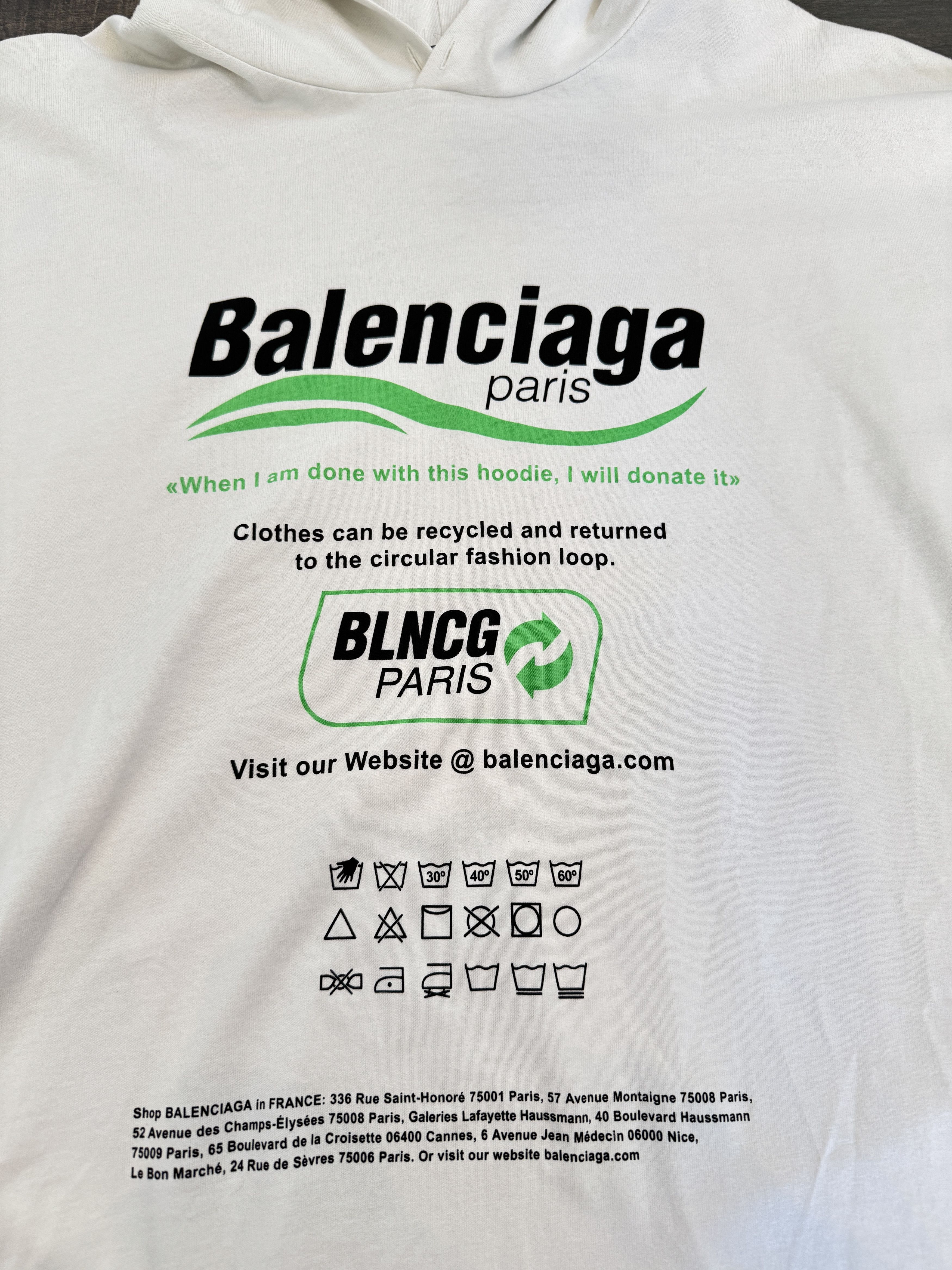Balenciaga Balenciaga Dry Cleaning Recycle Lightweight Hoodie Size US M / EU 48-50 / 2 - 2 Thumbnail