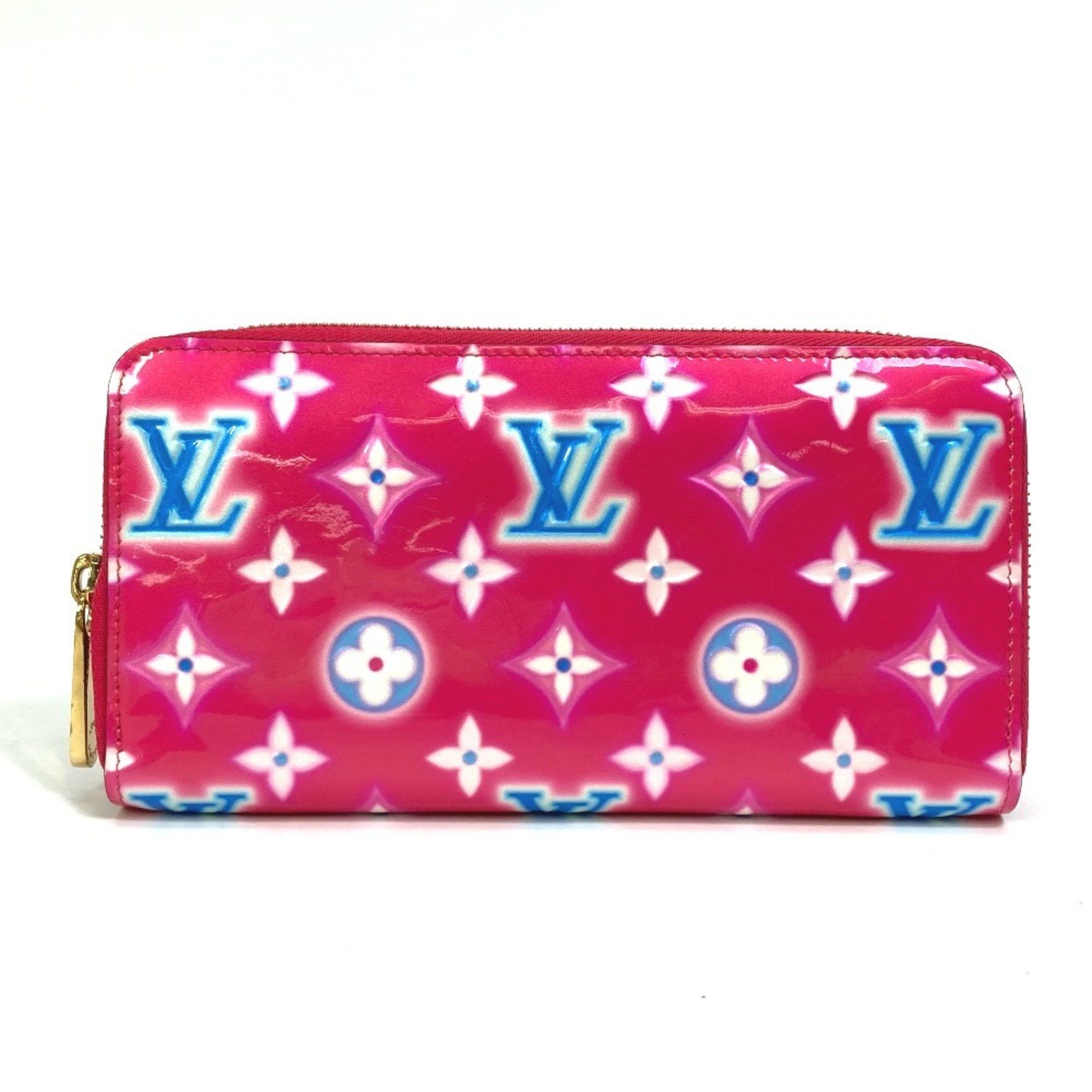 Louis Vuitton LOUIS VUITTON M81154 Monogram Vernis Zippy Wallet, 2022 Valentine's Day Limited Edition Long Vernis, Women's, Fuchsia Neon Pink Size ONE SIZE - 1 Thumbnail