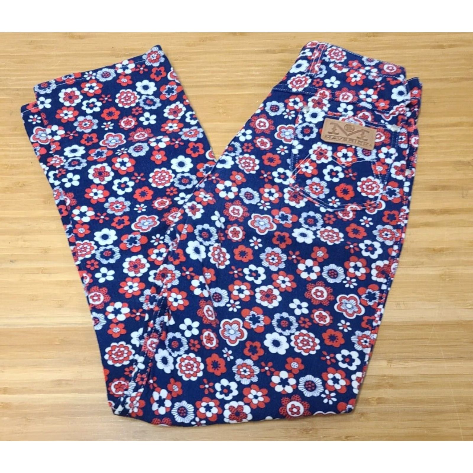 Vintage VINTAGE Maverick Jeans Floral 80s High Waist Western Size 4 USA Size 27" / US 4 / IT 40 - 2 Thumbnail