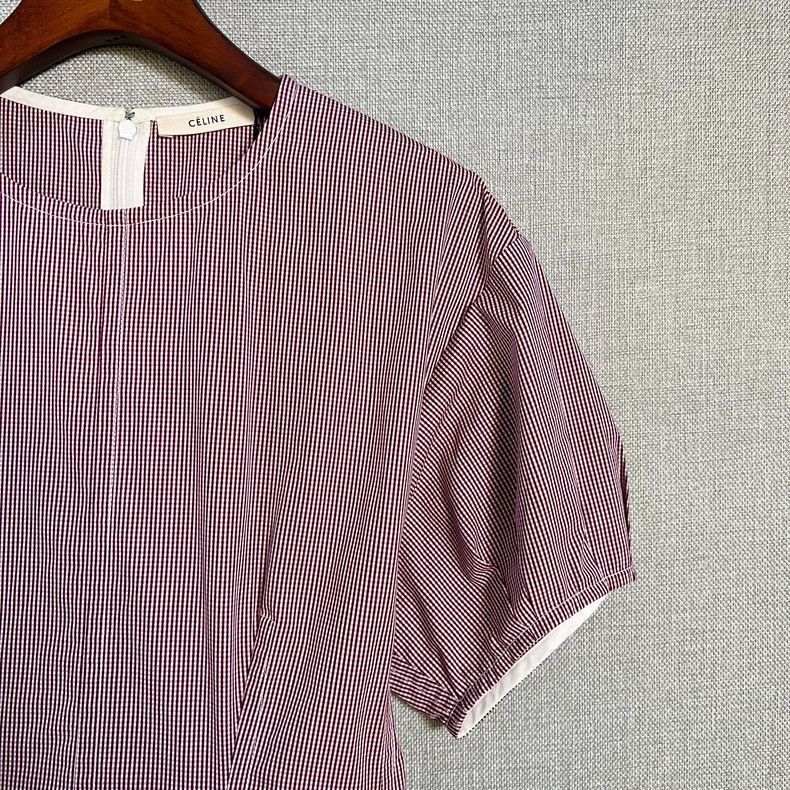 Celine Celine Pink Checkered Dress For Sale Size US 34 / EU 50 - 3 Thumbnail
