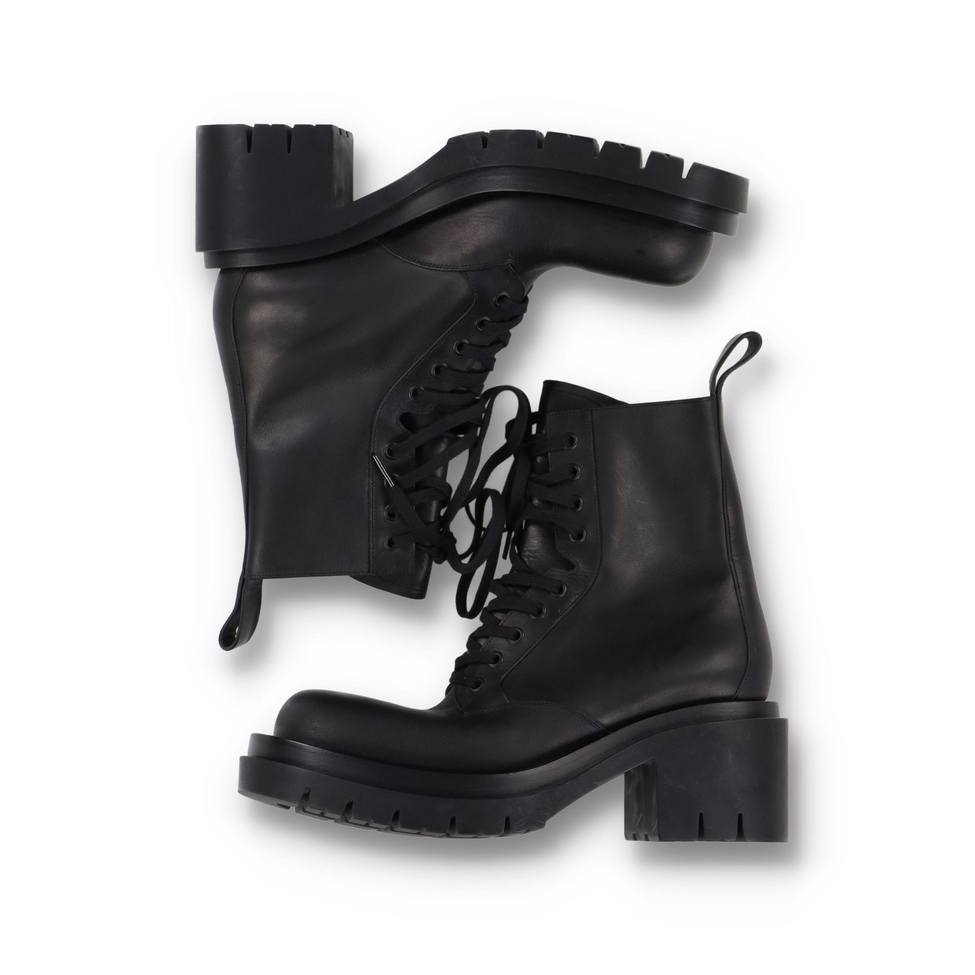 Bottega Veneta Lug Black Lace-Up Ankle Boots Size US 10.5 / IT 40.5 - 5 Thumbnail