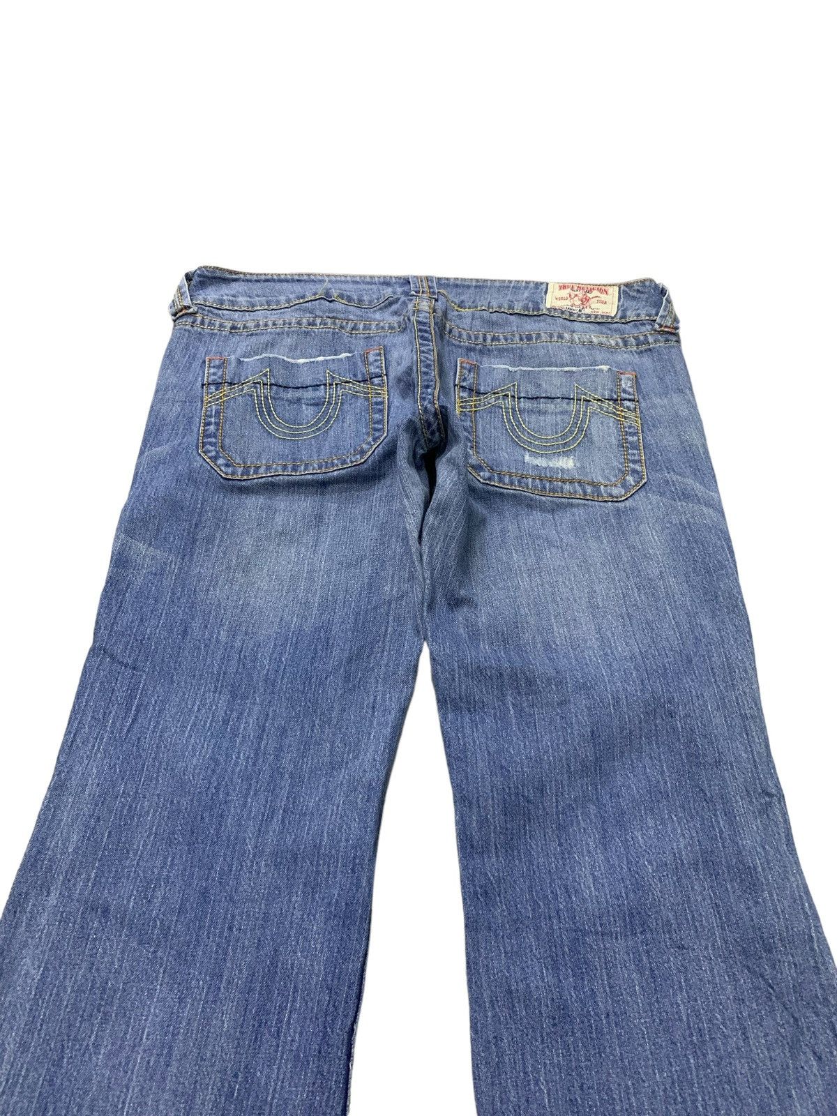 Affliction × True Religion True Religion Sammy Big T Distressed Flare Denim Pants Size US 30 / EU 46 - 9 Thumbnail