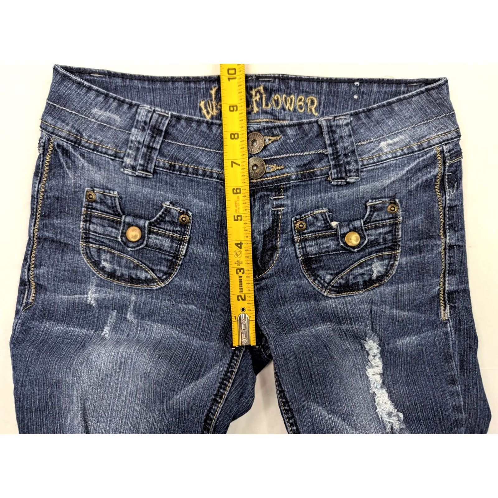 Vintage Wallflower Jeans Boots Distressed Women Junior 5 (29x32) Blue Denim 5-Pocket Size 27" / US 4 / IT 40 - 5 Thumbnail