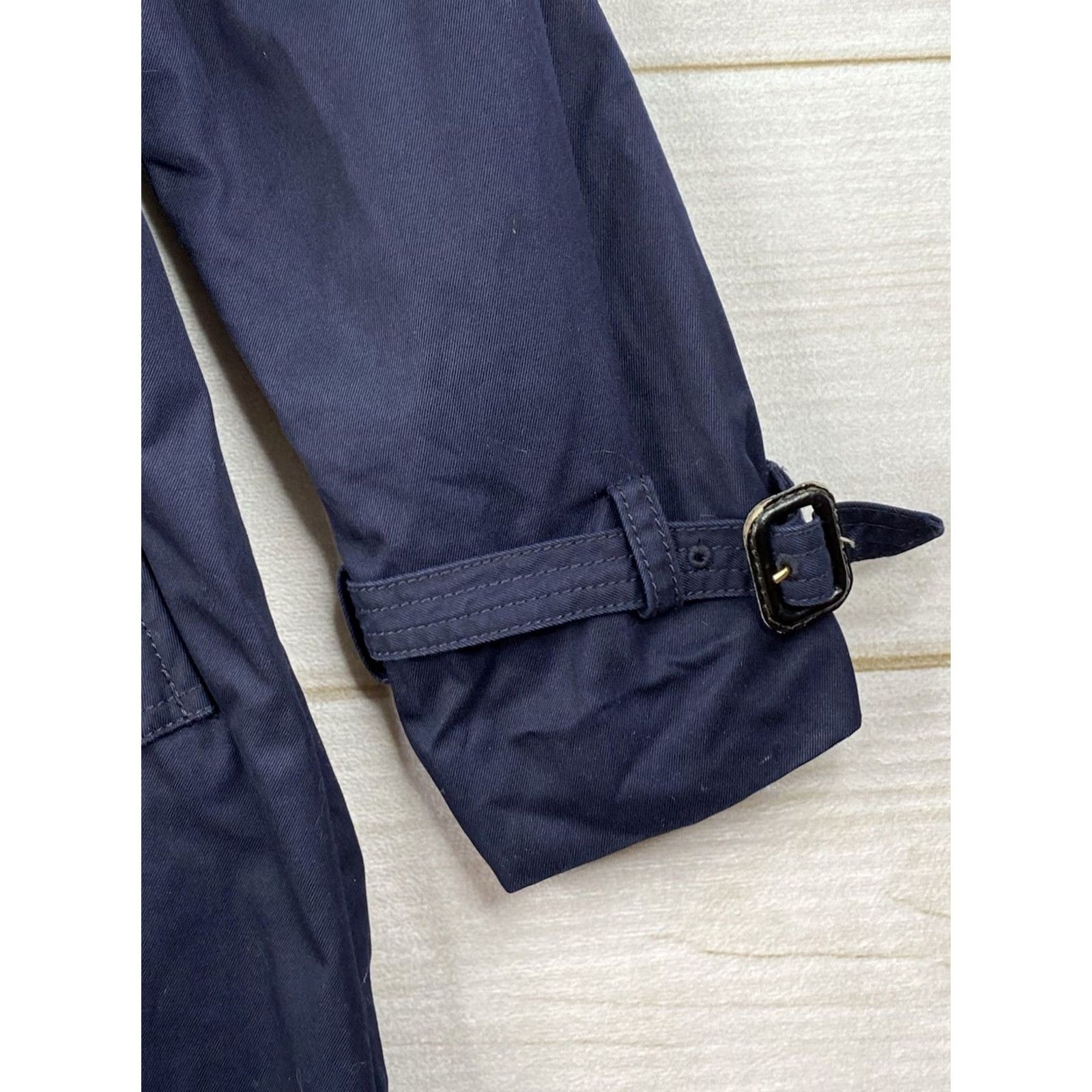 J.Crew J.CREW Trench Coat Womens Size 10 Navy Blue Hooded Zip Mid-Length Cotton Coat Womens Size 10 Navy Blue Hooded Zip Mid-Length Cotton Size L / US 10 / IT 46 - 3 Thumbnail
