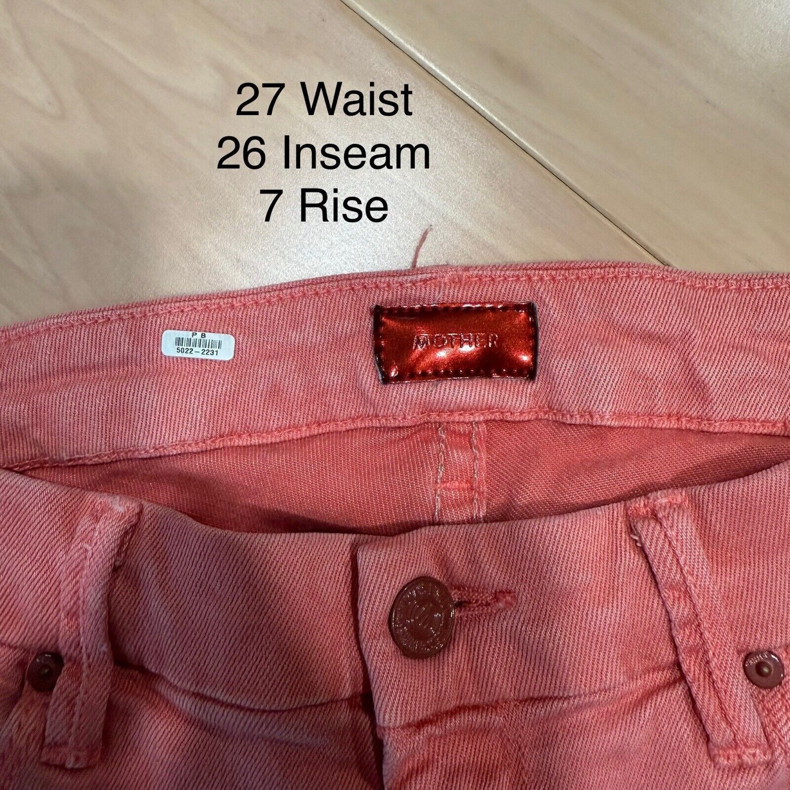 MOTHER Mother The Looker Crop Jeans Women's 27 Red Pink Size 27" / US 4 / IT 40 - 5 Thumbnail