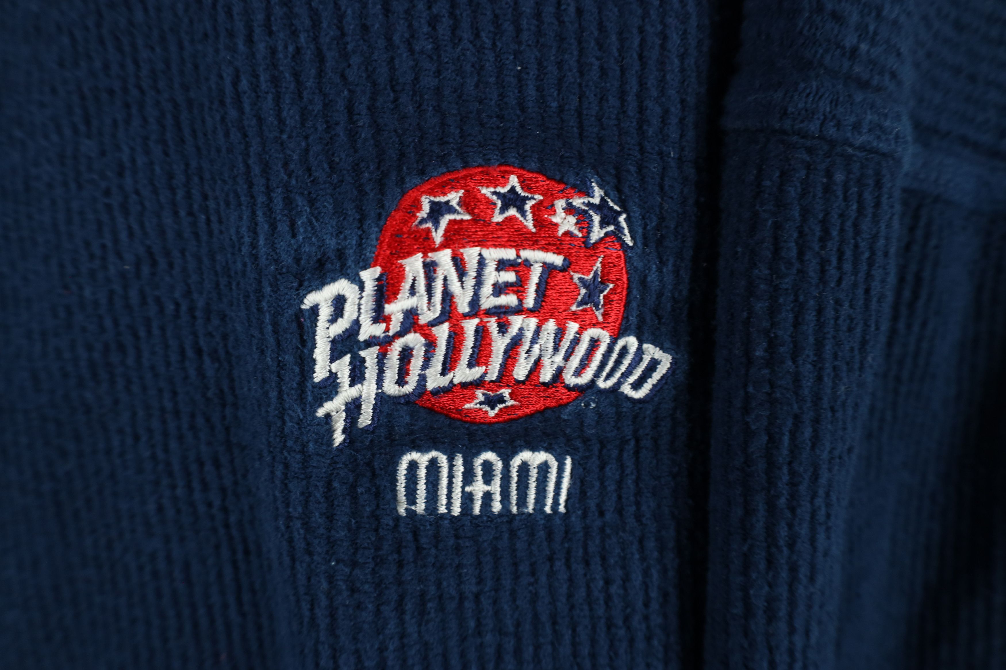 Vintage Vintage 90s Planet Hollywood Miami Ribbed Sweater Blue Size US L / EU 52-54 / 3 - 4 Thumbnail