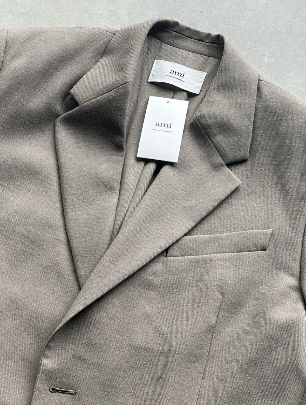 AMI AMI PARIS - Oversized Wool Blend Twill Blazer Jacket (48) Size 48L - 3 Thumbnail