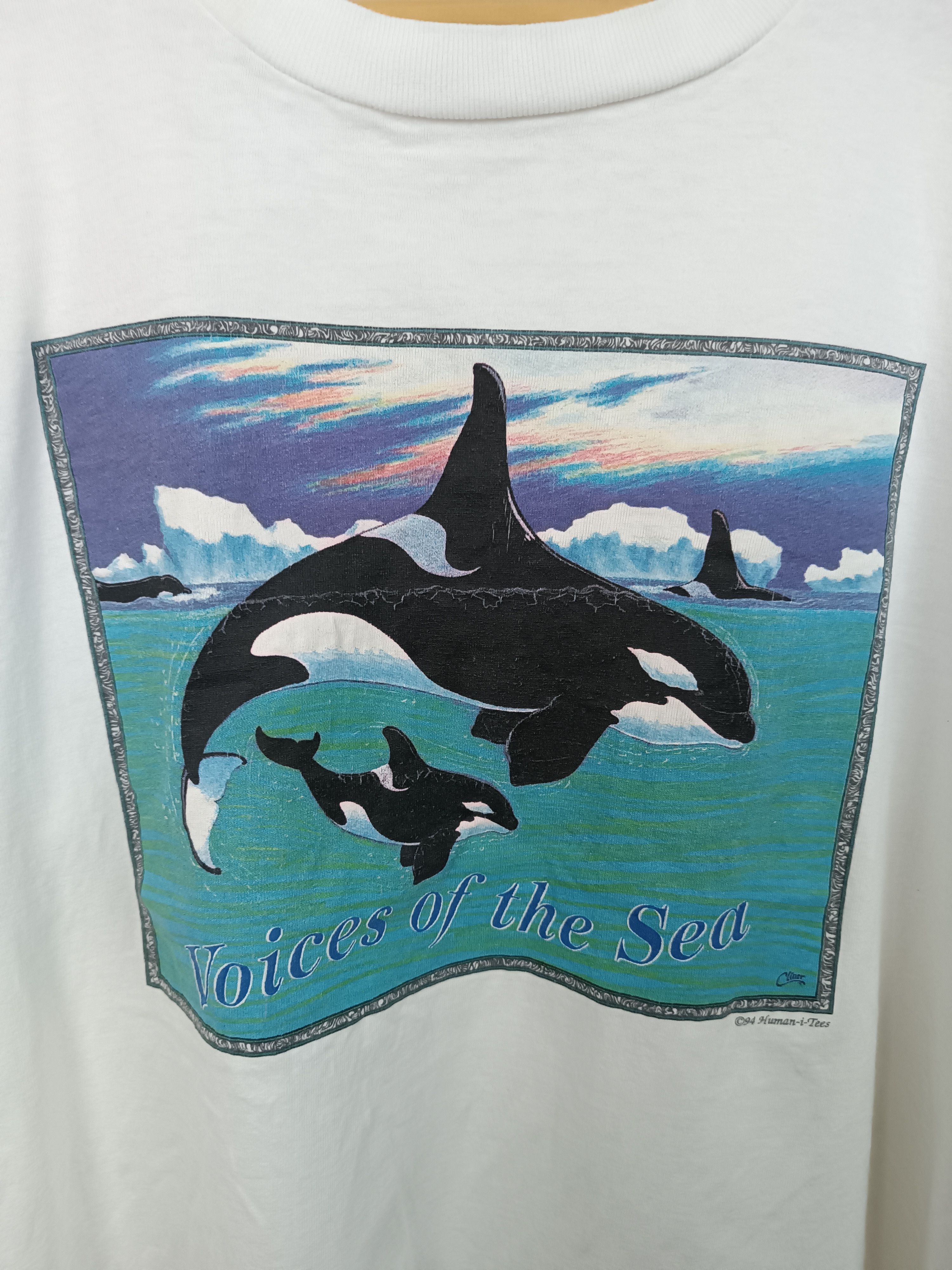 Vintage VINTAGE '94 VOICES OF THE SEA ORCA TEE FREE WILLY WHALE FISH Size US XL / EU 56 / 4 - 12 Thumbnail