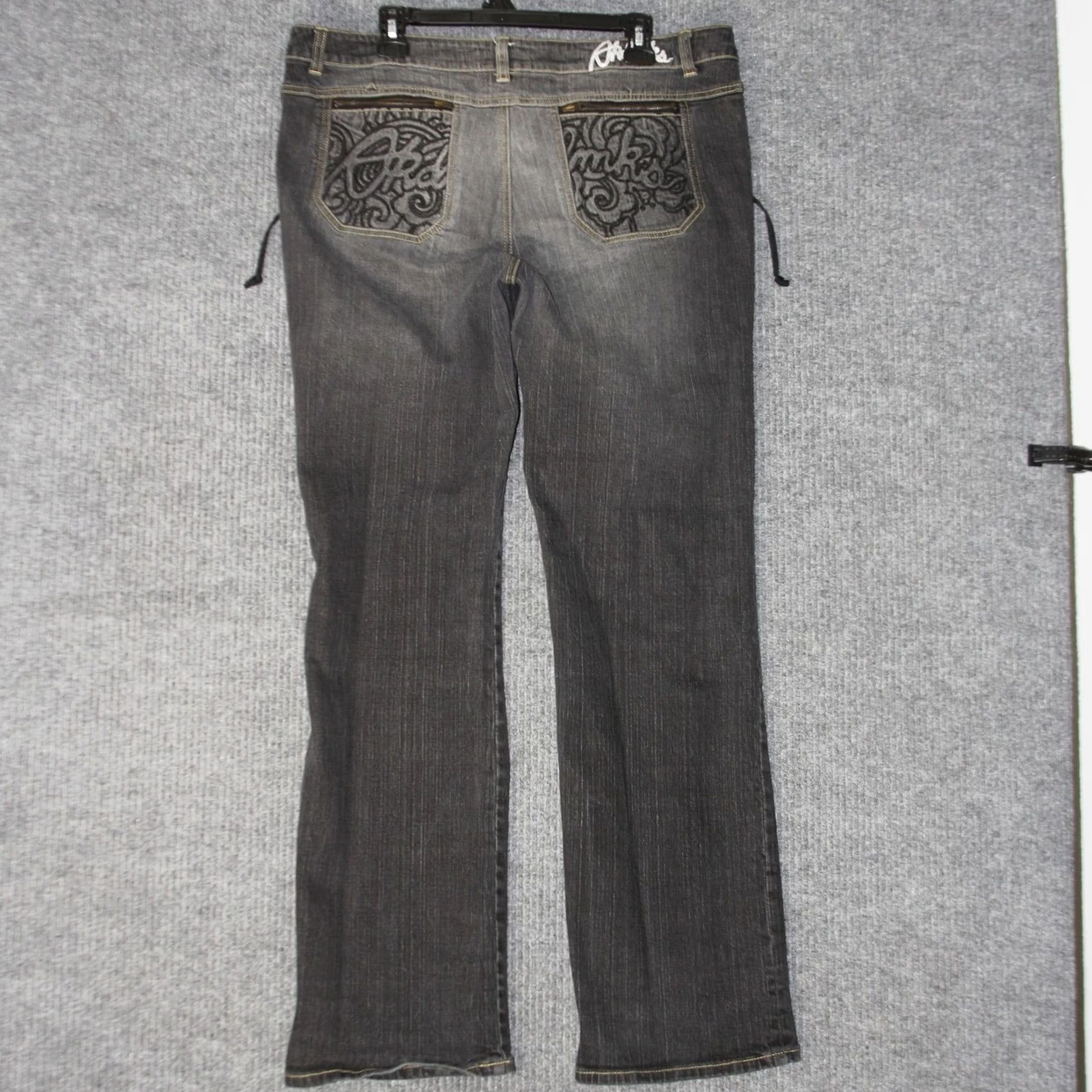Akademiks Akademiks Jeans Mens 38 Black Denim Embroidered Pocket Y2K Streetwear Size US 38 / EU 54 - 3 Thumbnail