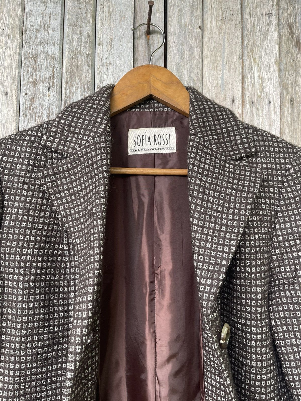 Designer Sofía Rossi Vintage Houndstooth Long Coat – Size 9AR (JP) Size M / US 6-8 / IT 42-44 - 15 Thumbnail