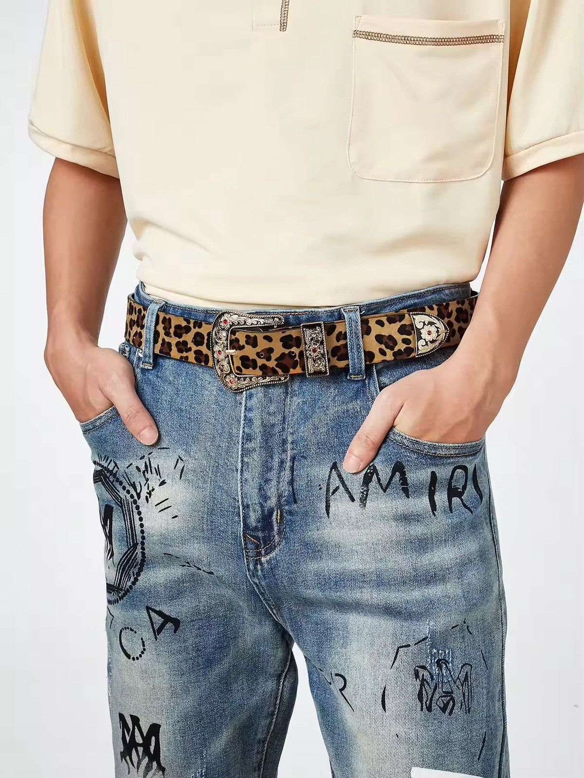 Japanese Brand 122 cm 2000s Style leopard cheetah print belt Size ONE SIZE - 5 Thumbnail