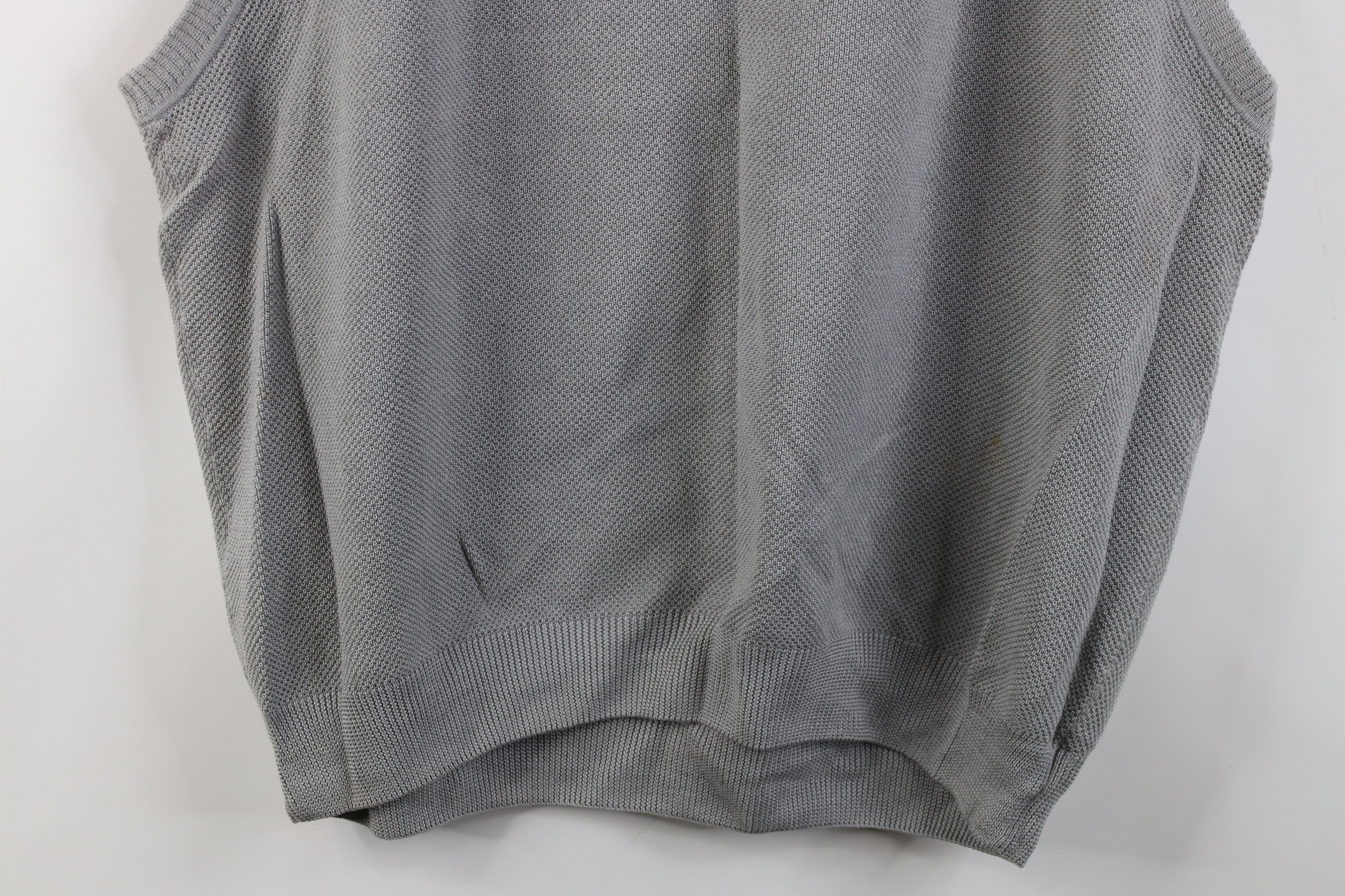 Vintage Vintage 90s Streetwear Cotton Thermal Knit Sweater Vest Gray Size US XXL / EU 58 / 5 - 10 Thumbnail