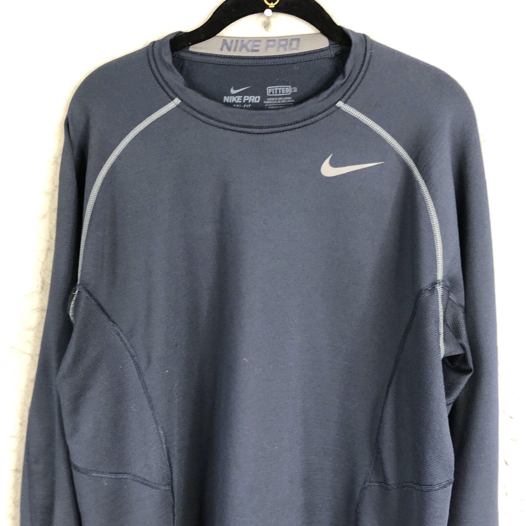 Nike Nike Pro Sweater Mens XL Navy Blue Dri Fit Athleisure Performance 1/4 Zip Jacket Windbreaker Mens XL Blue Nike Pro Sweater Size US XL / EU 56 / 4 - 6 Thumbnail