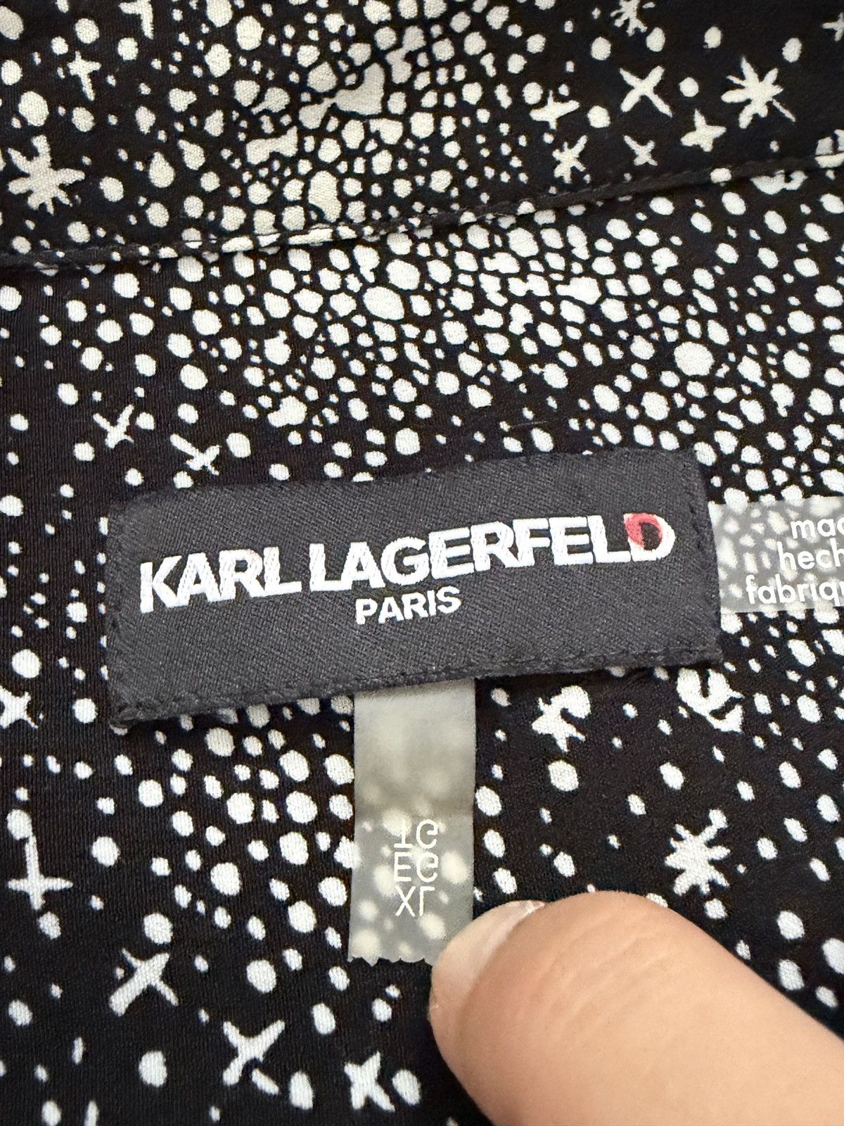 Karl Lagerfeld Karl Lagerfeld Paris Star Print Shirt Black White Blouse XL Size XL / US 12-14 / IT 48-50 - 8 Thumbnail