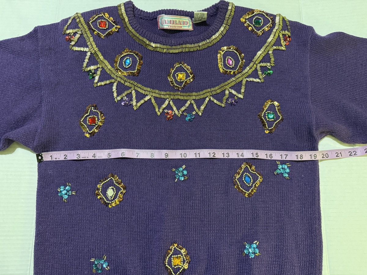 Vintage Amiliano Collection Embellished Pullover Vintage Sweate Size L / US 10 / IT 46 - 6 Thumbnail