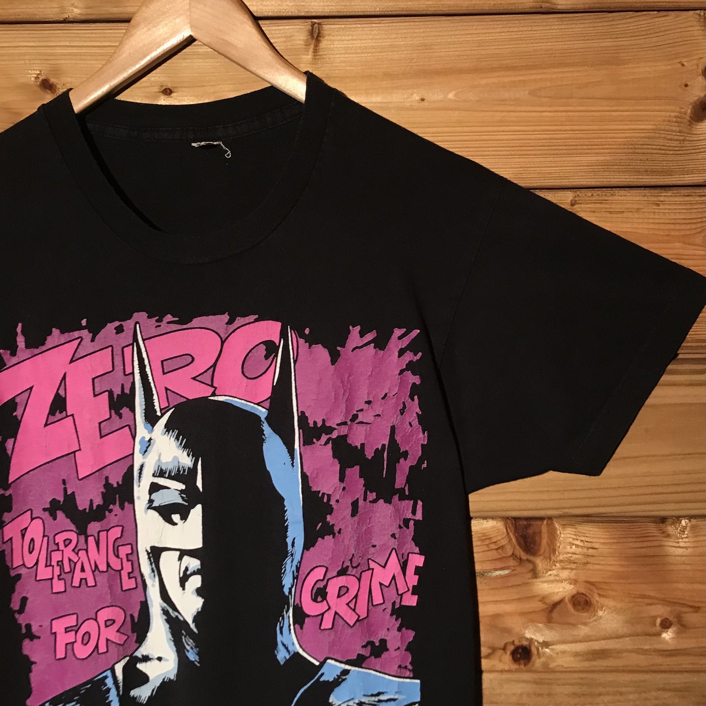 DC Comics × Vintage 1989 Batman Zero Tolerance For Crime t shirt Size US L / EU 52-54 / 3 - 5 Thumbnail