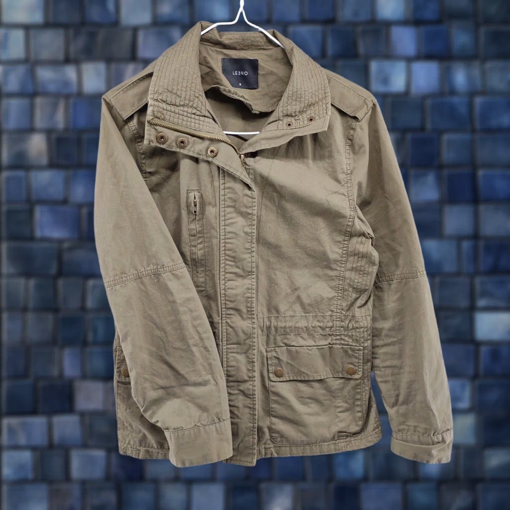 Vintage Le3no Green Full Zip Jacket Women's Medium Military Style Outdoor Safari Size M / US 6-8 / IT 42-44 - 1 Thumbnail