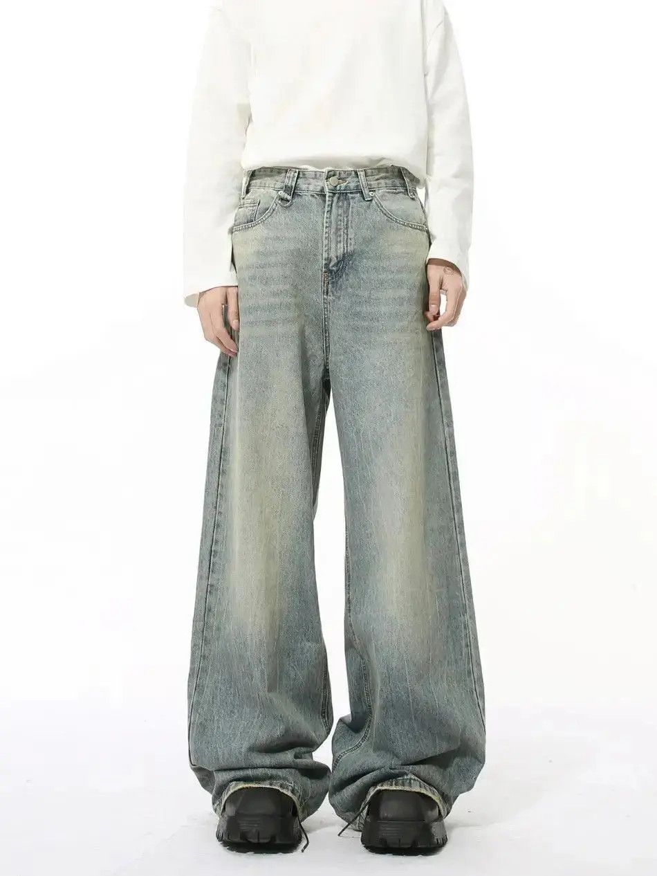 Japanese Brand Retro loose straight leg high street jeans Size US 32 / EU 48 - 3 Thumbnail