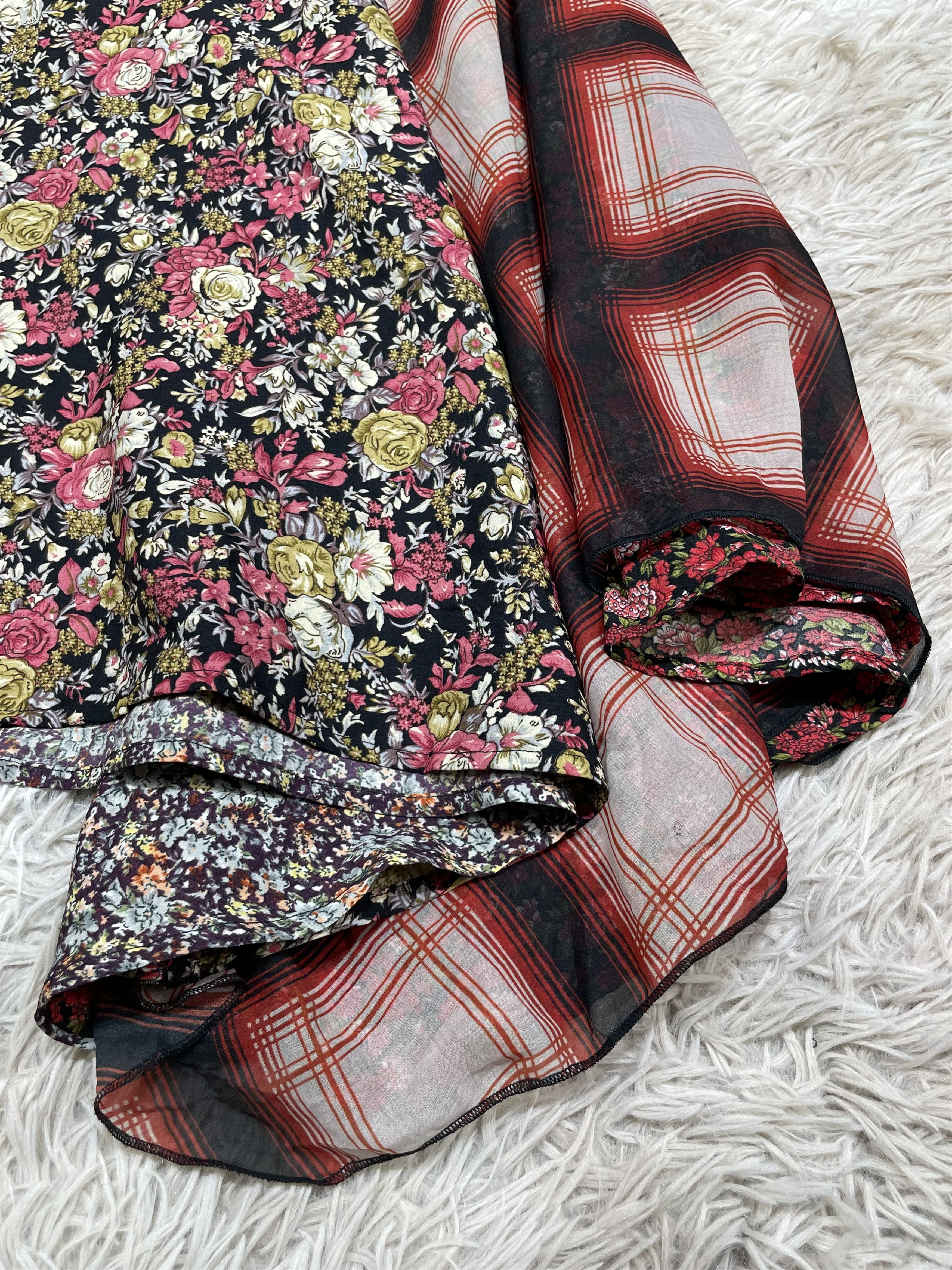 Diesel Plaid and Floral Skirt XS Size 25" / US 0 / IT 36 - 8 Thumbnail