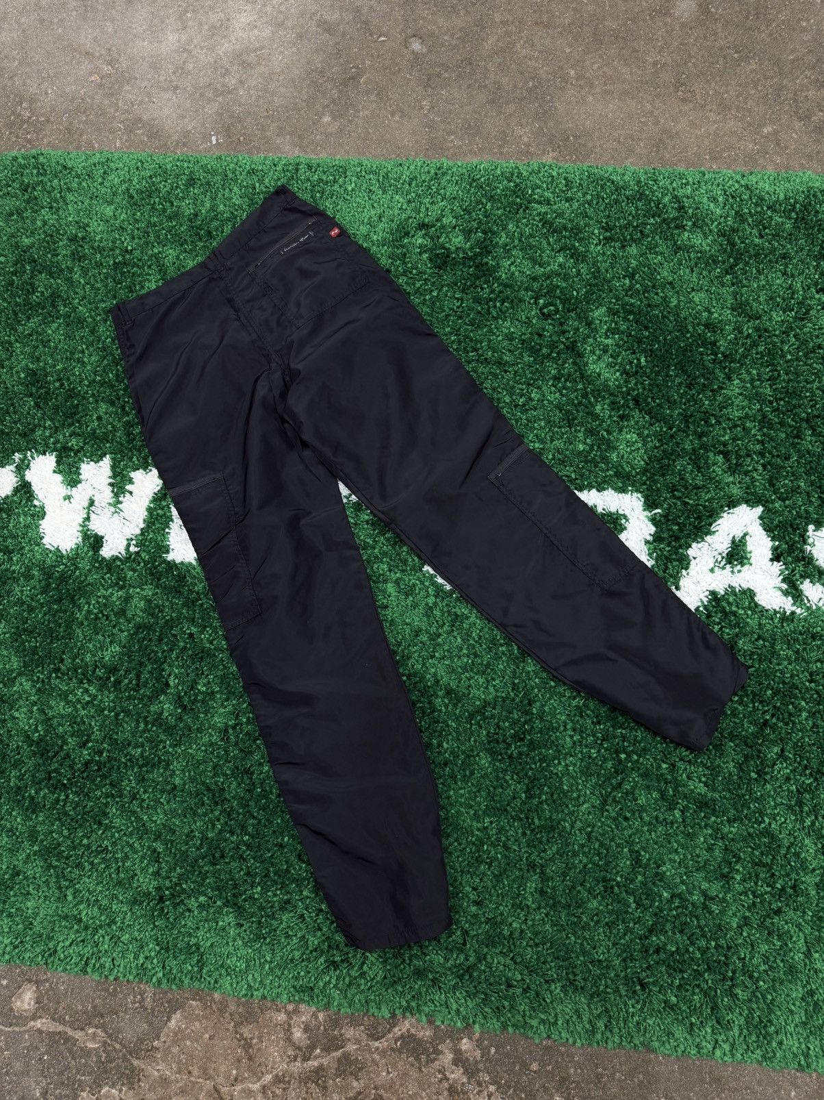Vintage RAER 80s Panno D'Or Parachute Pants Black Cargo Zip 33 Size US 33 - 4 Thumbnail