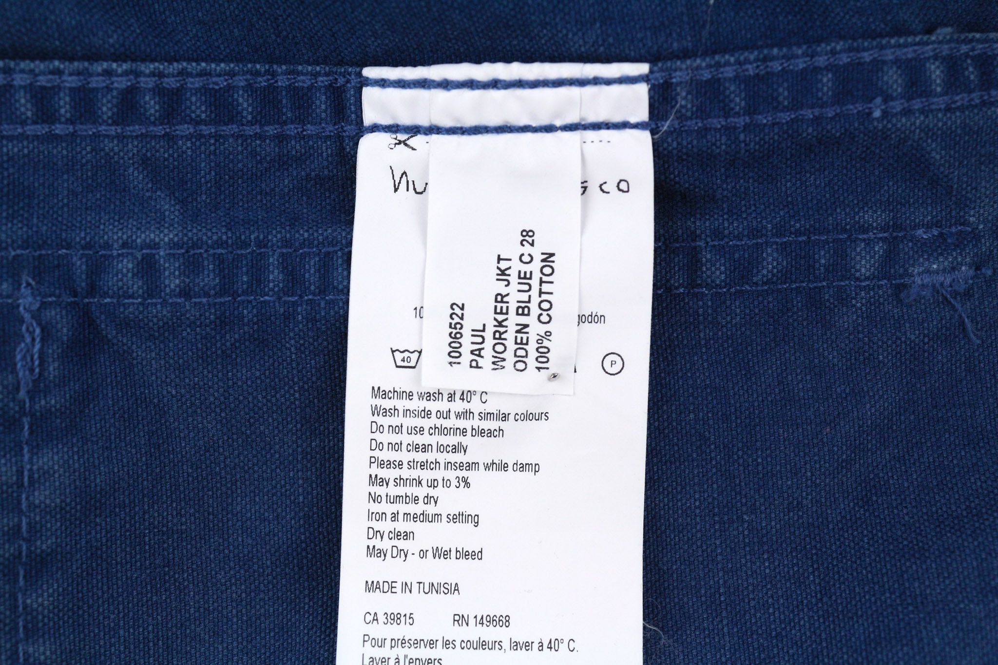 Nudie Jeans PAUL S Worker Oden Blue Washed Polo Unlined Jacket 82415 Size US S / EU 44-46 / 1 - 7 Thumbnail