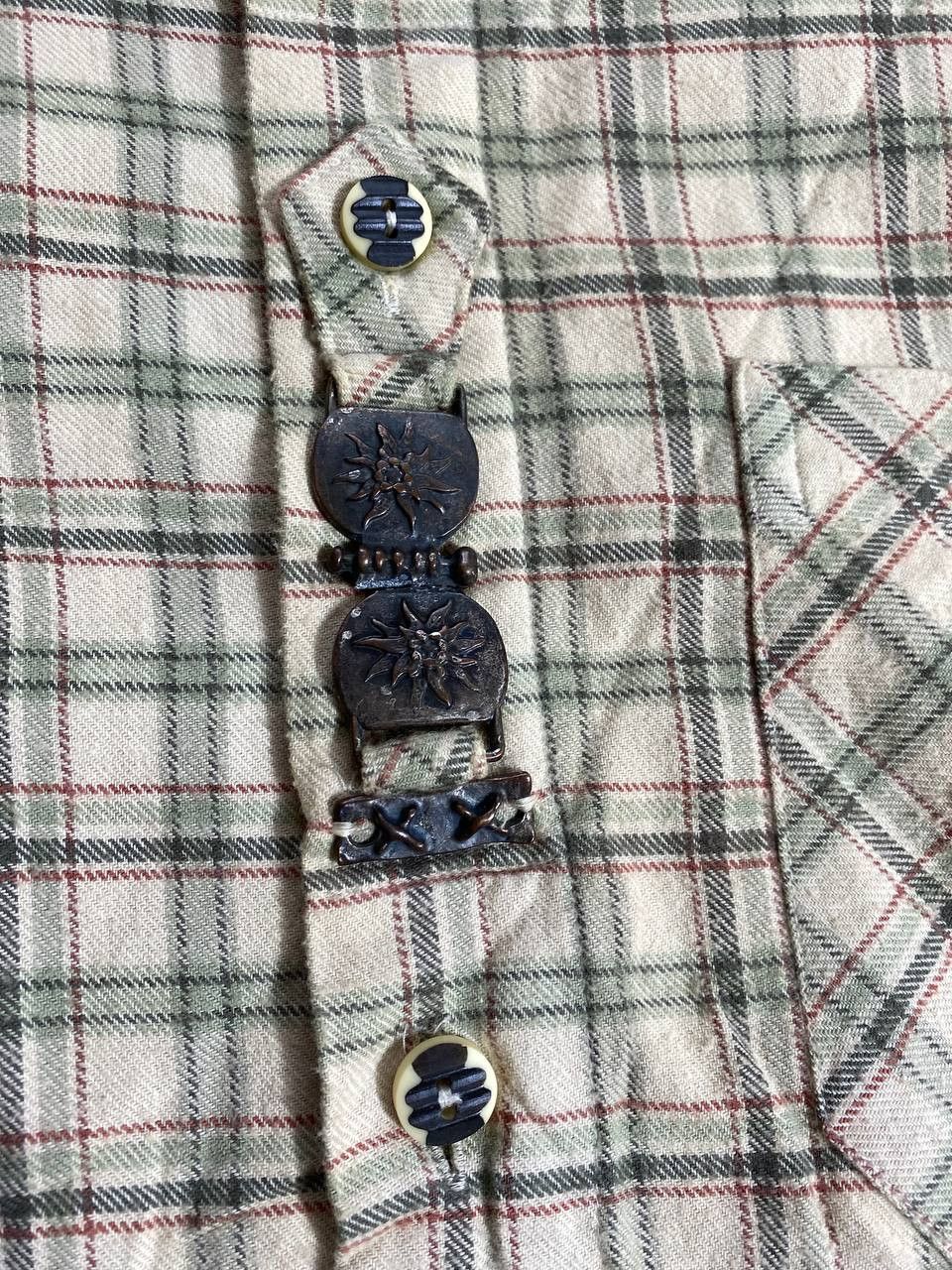Other Flannel Shirt Vintage Cropped Button Up 90s 80 Size US L / EU 52-54 / 3 - 7 Thumbnail